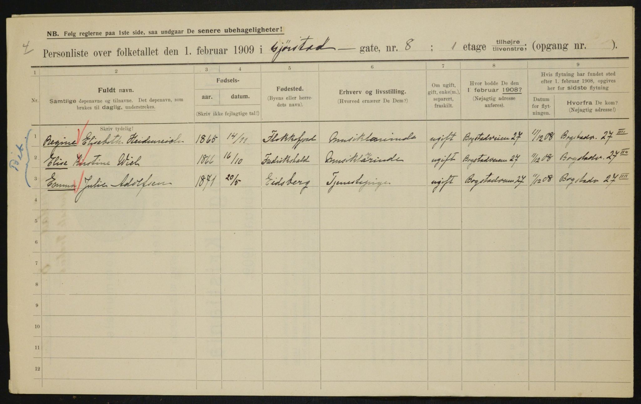 OBA, Municipal Census 1909 for Kristiania, 1909, p. 26628