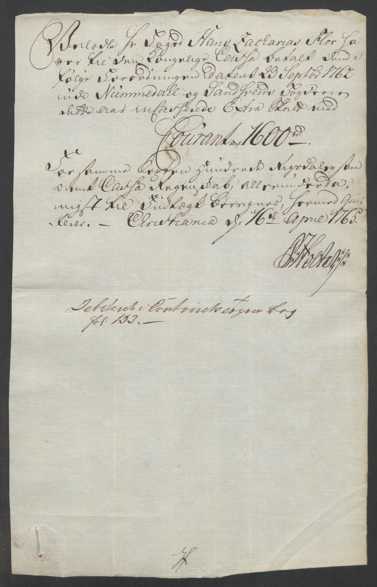 Rentekammeret inntil 1814, Reviderte regnskaper, Fogderegnskap, AV/RA-EA-4092/R24/L1672: Ekstraskatten Numedal og Sandsvær, 1762-1767, p. 254