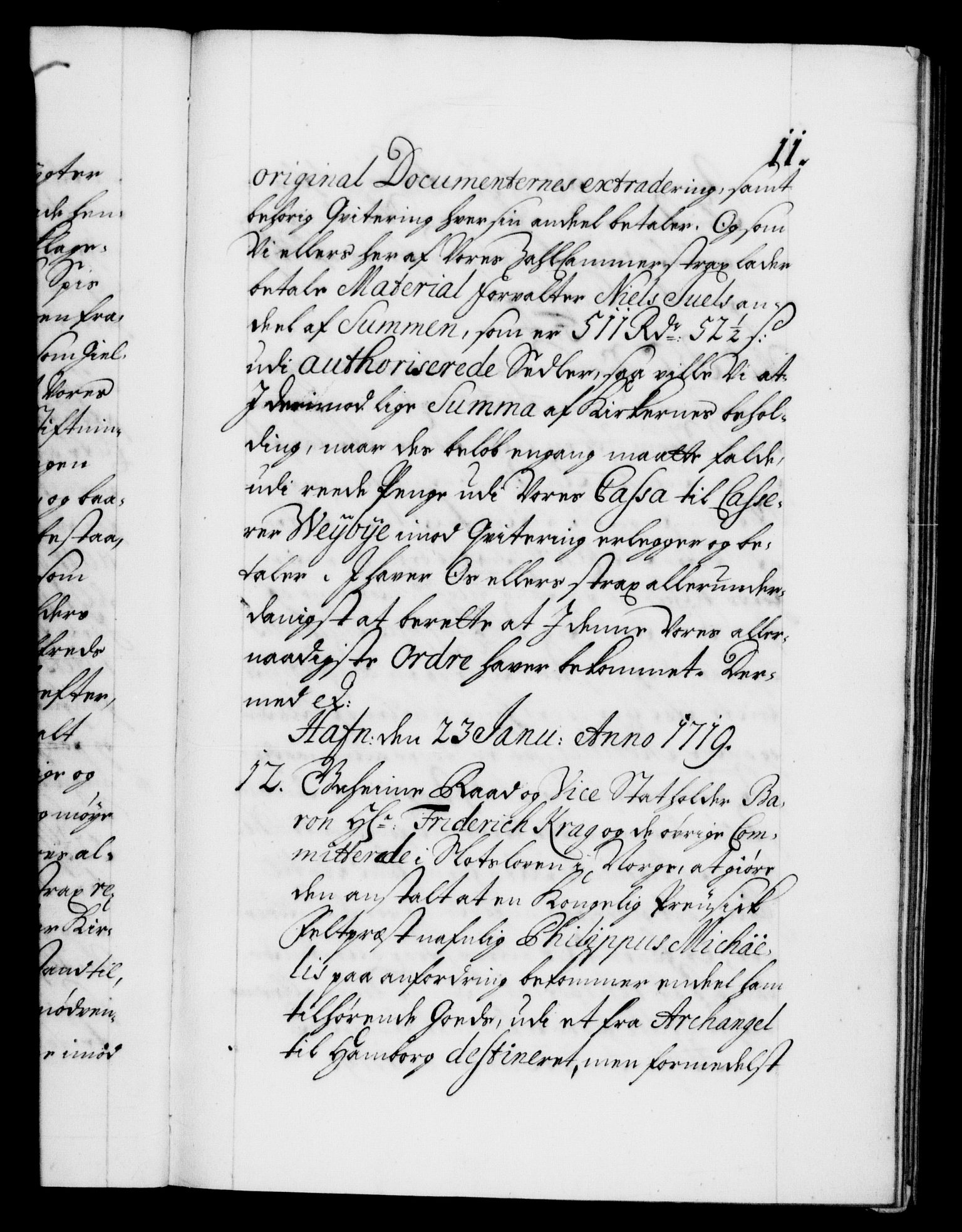 Danske Kanselli 1572-1799, RA/EA-3023/F/Fc/Fca/Fcab/L0021: Norske tegnelser, 1719-1721, p. 11a