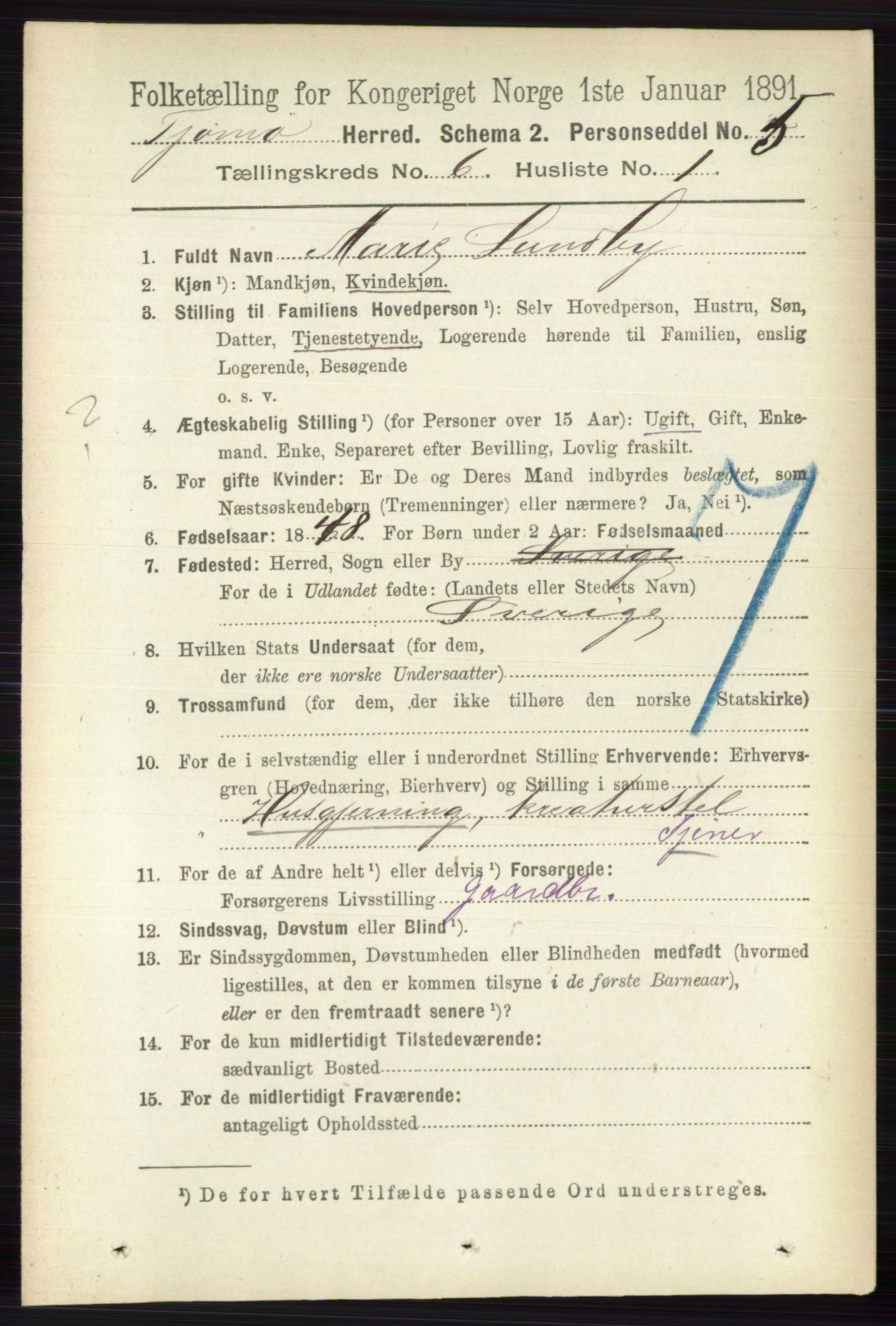 RA, 1891 census for 0723 Tjøme, 1891, p. 2114