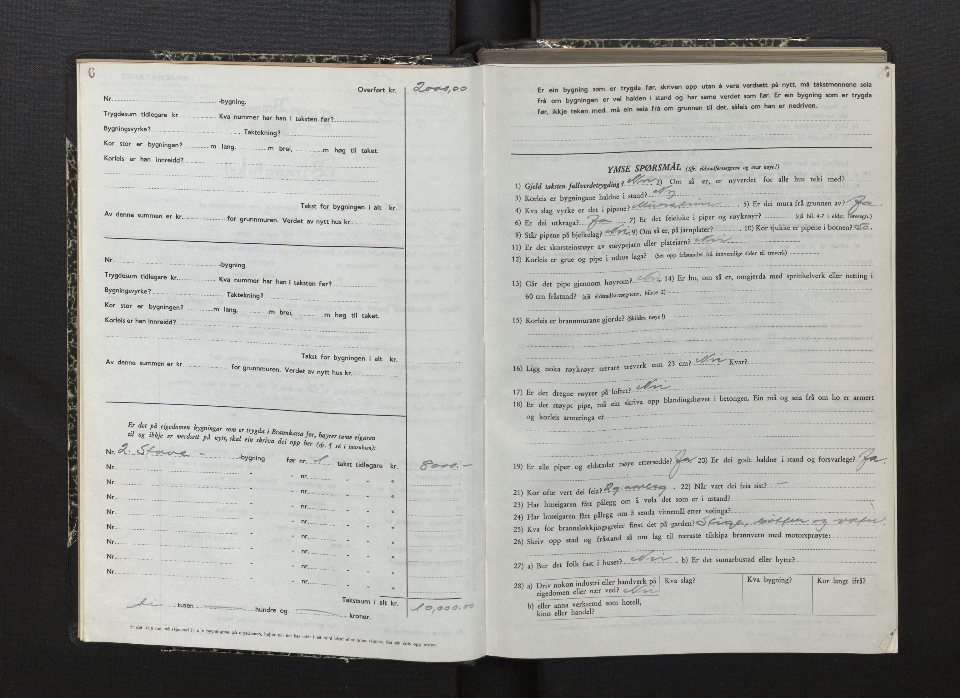 Lensmannen i Jostedal, AV/SAB-A-28601/0012/L0007: Branntakstprotokoll, skjematakst, 1949-1955, p. 6-7