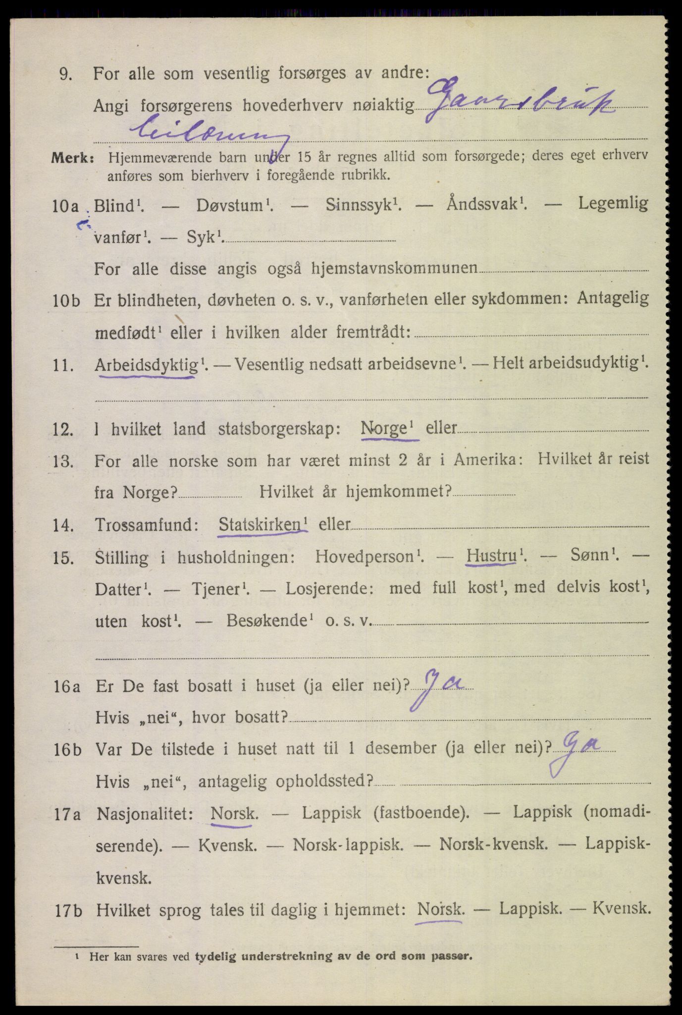 SAT, 1920 census for Beiarn, 1920, p. 4277