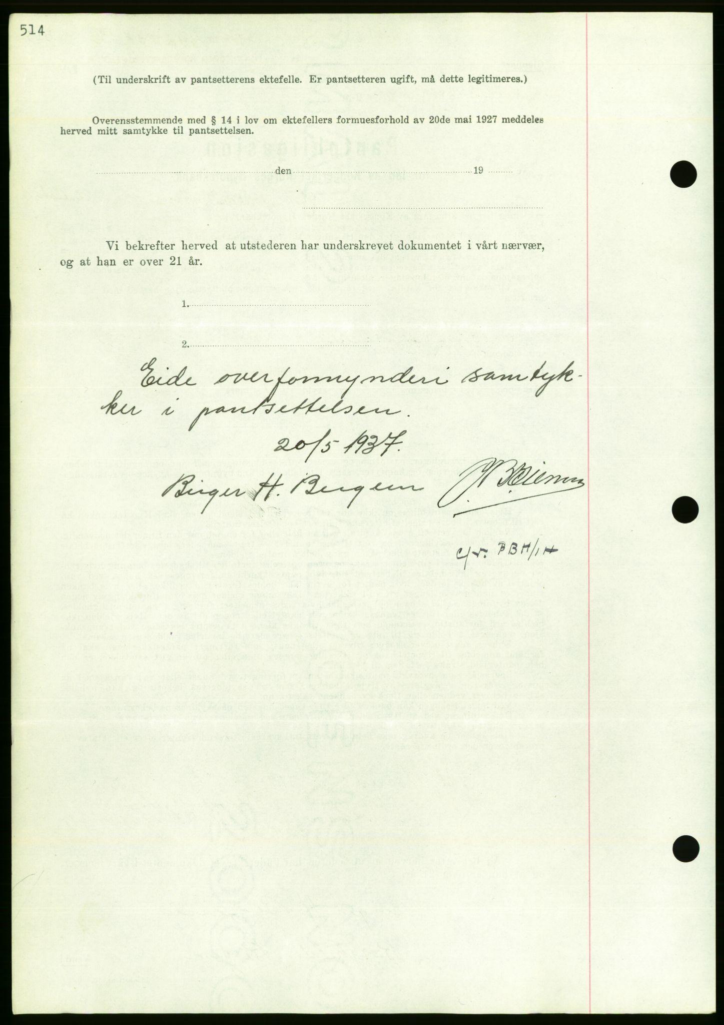 Nordmøre sorenskriveri, AV/SAT-A-4132/1/2/2Ca/L0091: Mortgage book no. B81, 1937-1937, Diary no: : 1596/1937