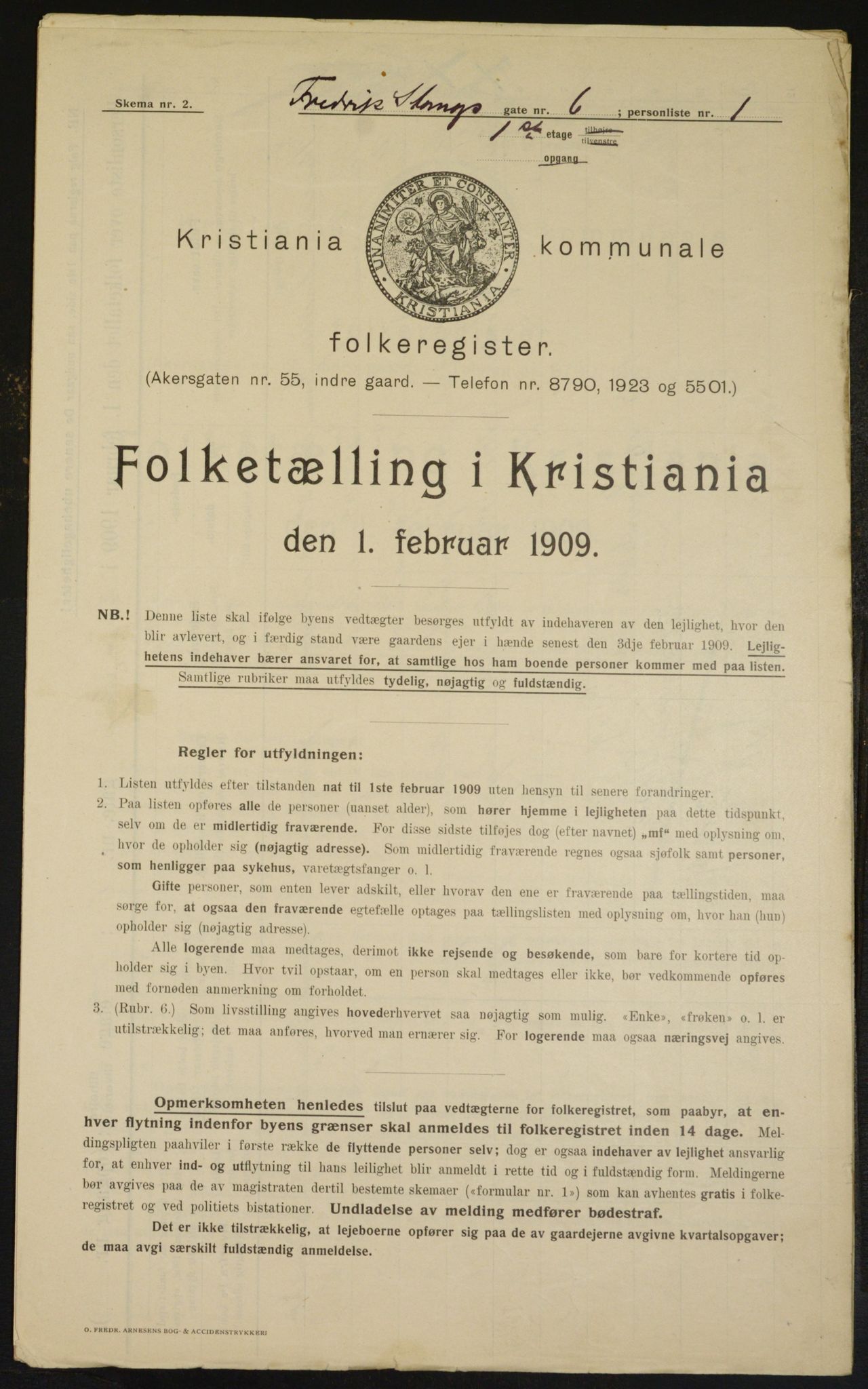 OBA, Municipal Census 1909 for Kristiania, 1909, p. 24103