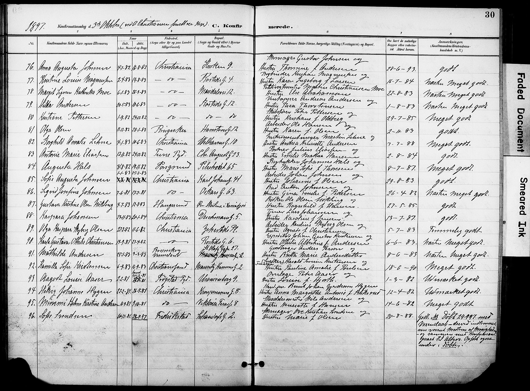 Trefoldighet prestekontor Kirkebøker, AV/SAO-A-10882/F/Fb/L0004: Parish register (official) no. II 4, 1896-1915, p. 30