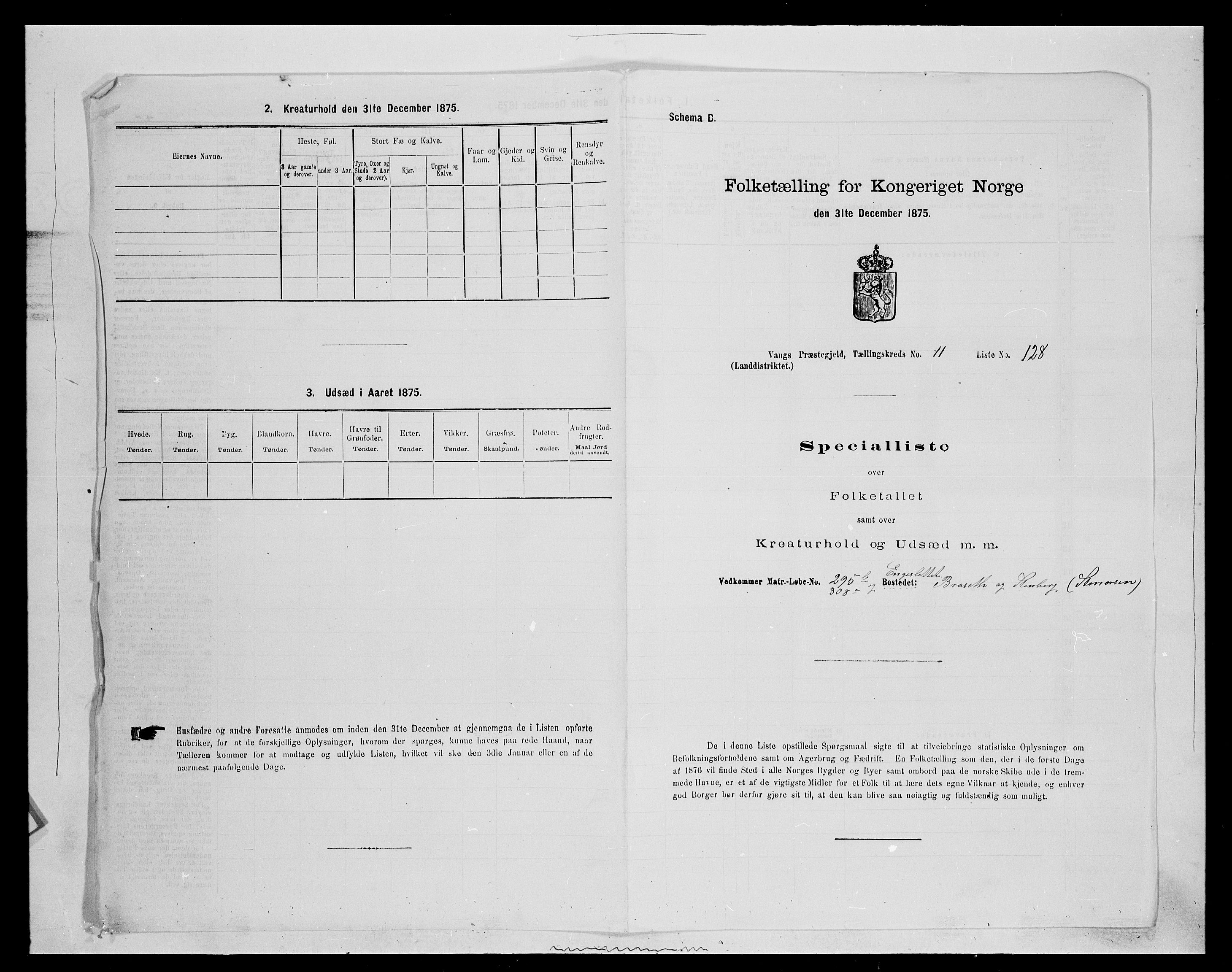 SAH, 1875 census for 0414L Vang/Vang og Furnes, 1875, p. 2620