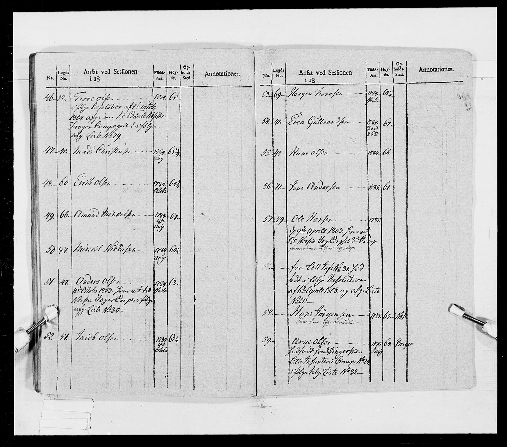 Generalitets- og kommissariatskollegiet, Det kongelige norske kommissariatskollegium, AV/RA-EA-5420/E/Eh/L0023: Norske jegerkorps, 1805, p. 45