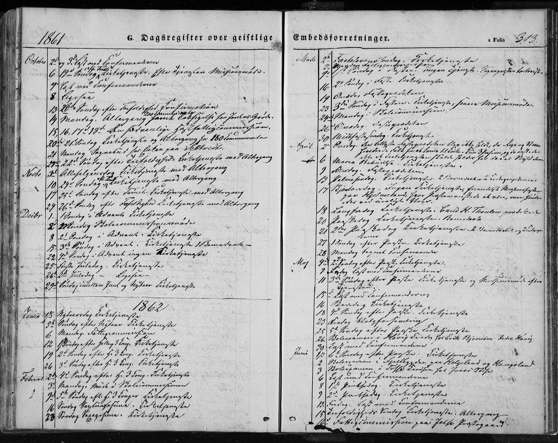 Jelsa sokneprestkontor, SAST/A-101842/01/IV: Parish register (official) no. A 7, 1854-1866, p. 313