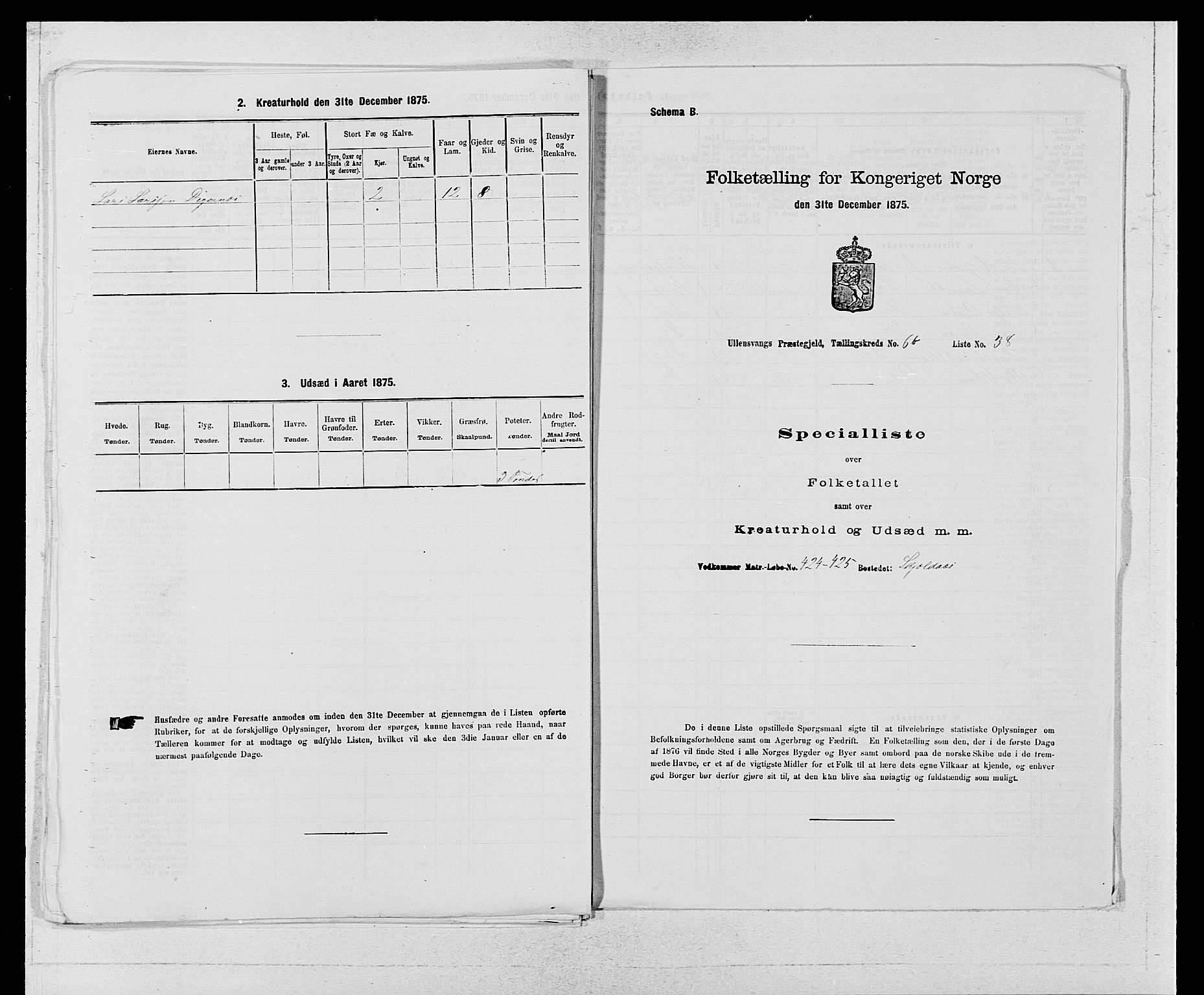 SAB, 1875 census for 1230P Ullensvang, 1875, p. 577