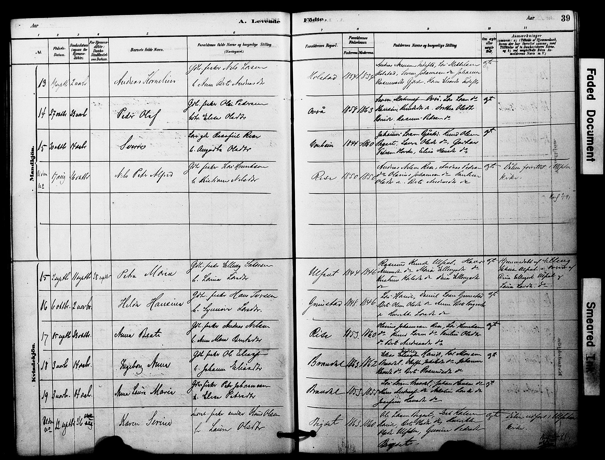 Ministerialprotokoller, klokkerbøker og fødselsregistre - Møre og Romsdal, AV/SAT-A-1454/510/L0122: Parish register (official) no. 510A02, 1878-1897, p. 39