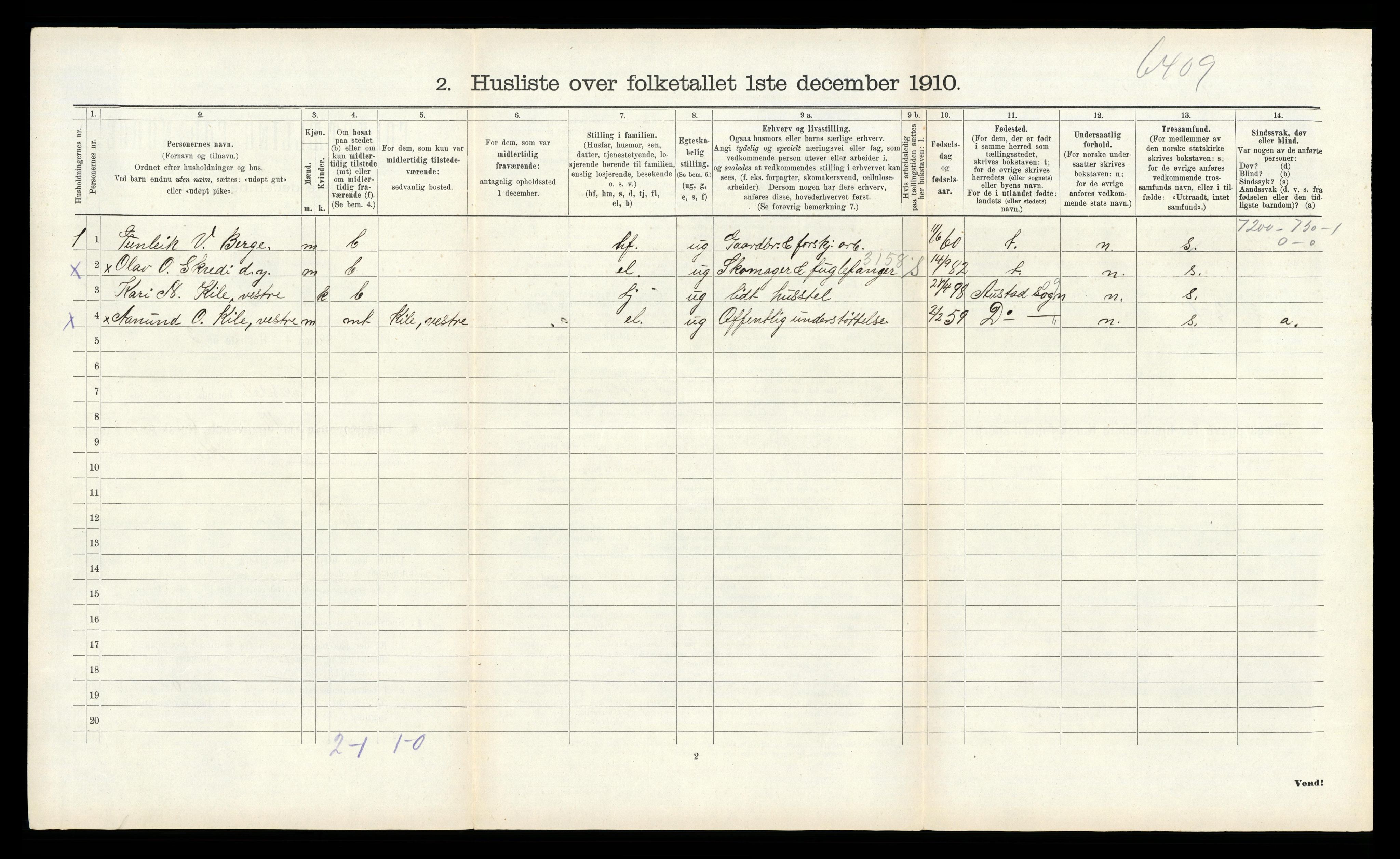 RA, 1910 census for Fyresdal, 1910, p. 692