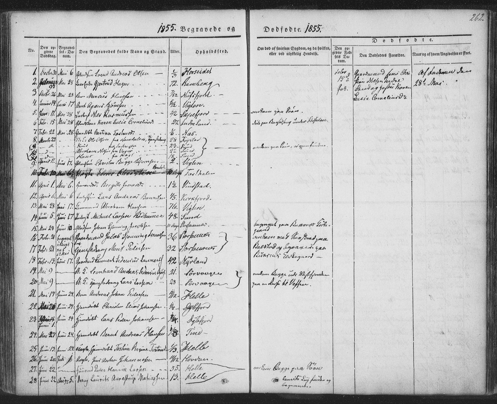 Ministerialprotokoller, klokkerbøker og fødselsregistre - Nordland, SAT/A-1459/885/L1202: Parish register (official) no. 885A03, 1838-1859, p. 262