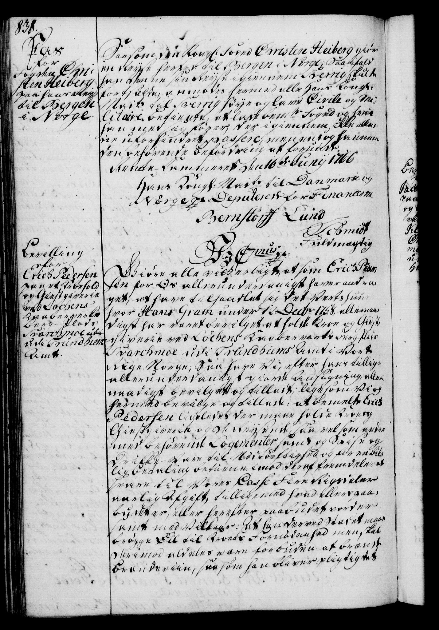 Rentekammeret, Kammerkanselliet, RA/EA-3111/G/Gg/Gga/L0007: Norsk ekspedisjonsprotokoll med register (merket RK 53.7), 1759-1768, p. 838