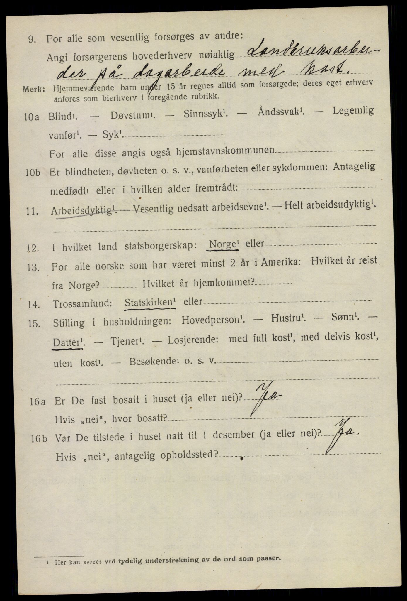SAO, 1920 census for Ullensaker, 1920, p. 6170