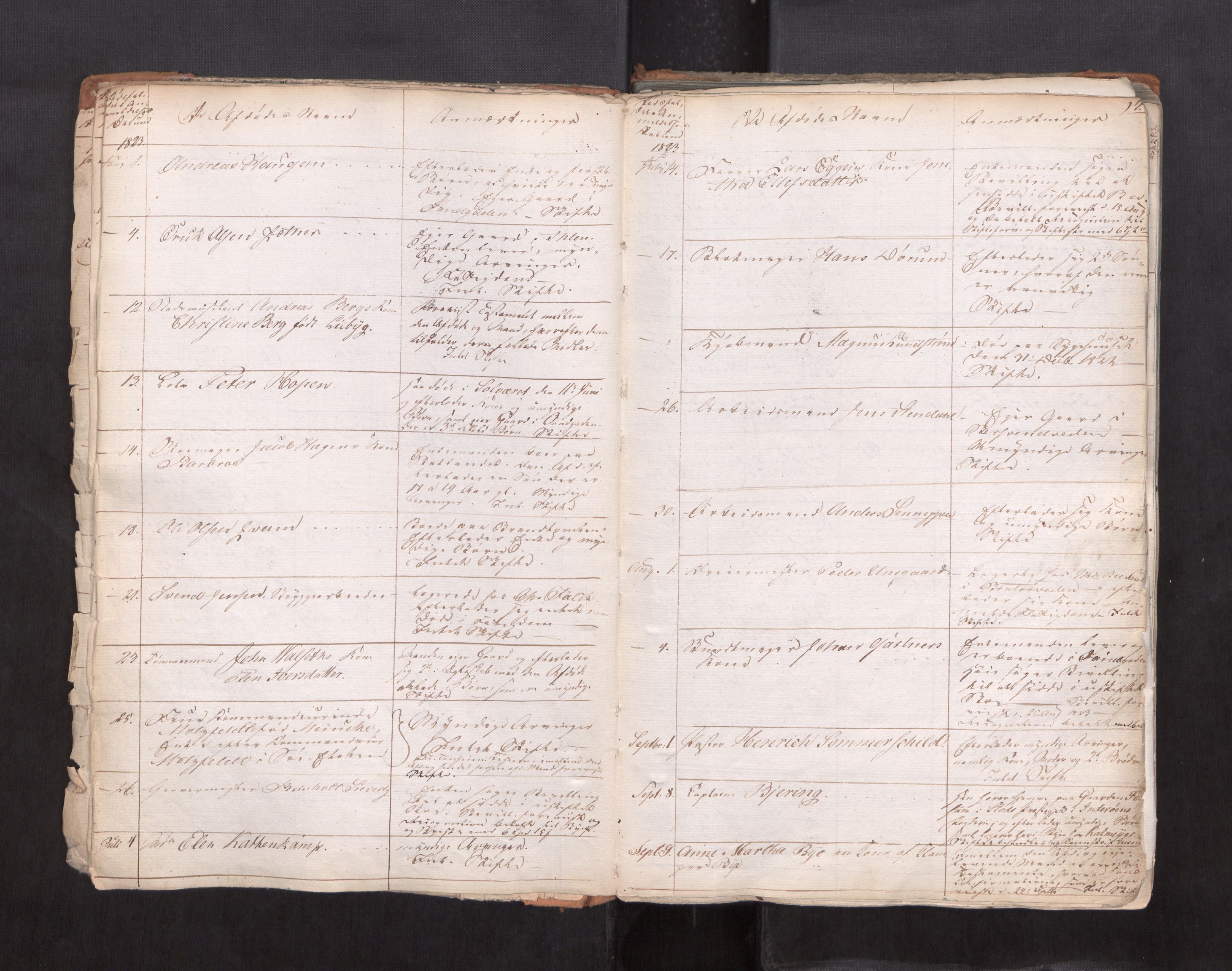 Trondheim byfogd, AV/SAT-A-0003/1/3/3L/L0001: Dødsanmeldelsesprotokoll, 1823-1870