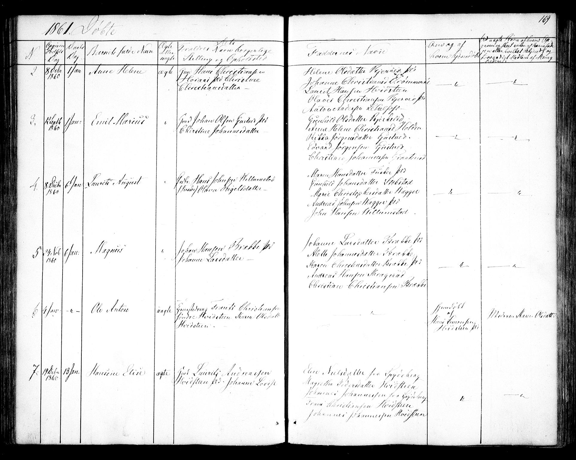 Hobøl prestekontor Kirkebøker, AV/SAO-A-2002/F/Fa/L0003: Parish register (official) no. I 3, 1842-1864, p. 169