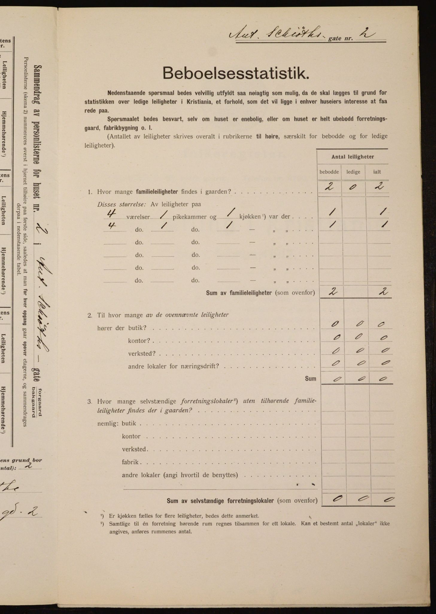 OBA, Municipal Census 1912 for Kristiania, 1912, p. 1263