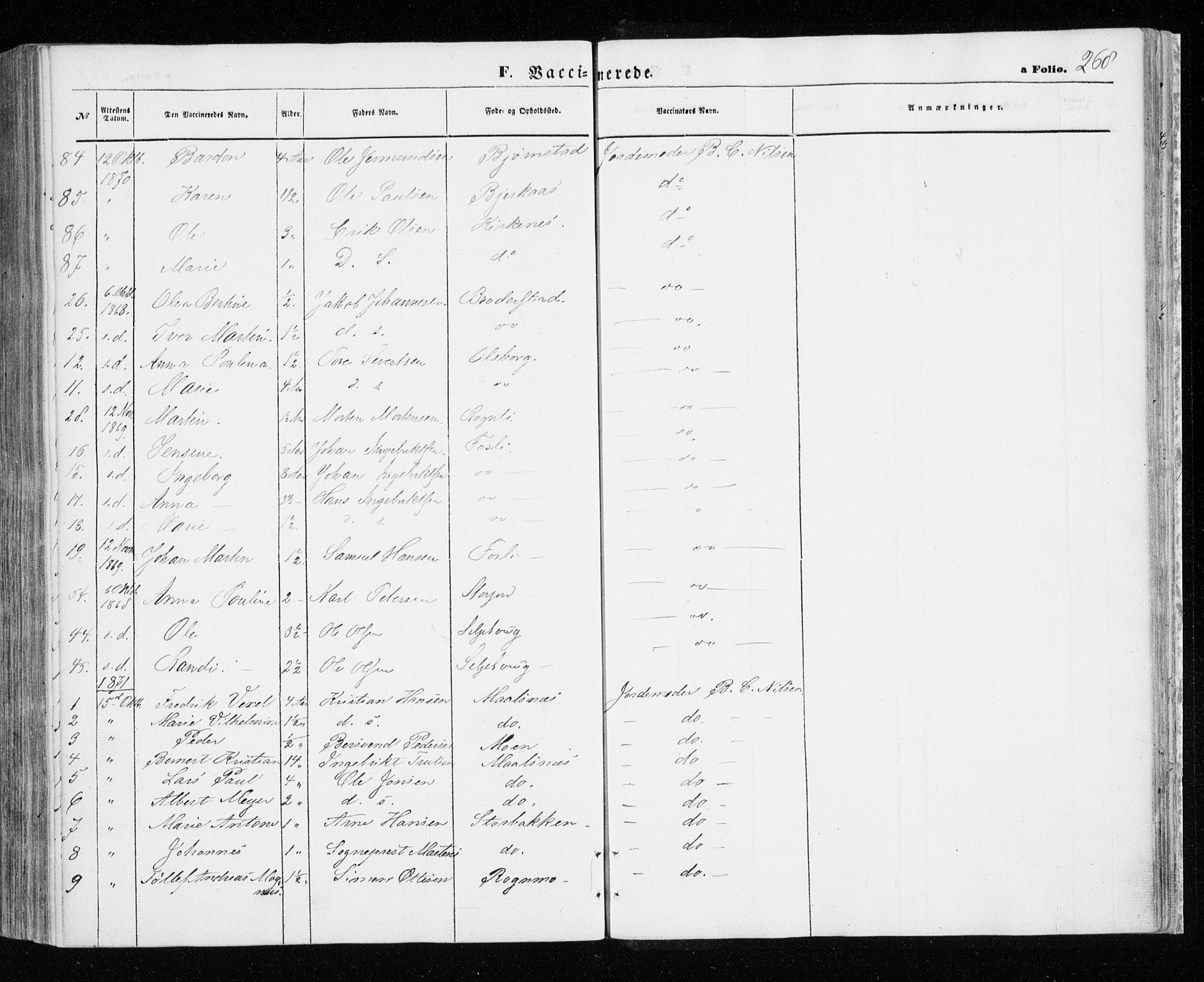 Målselv sokneprestembete, AV/SATØ-S-1311/G/Ga/Gaa/L0004kirke: Parish register (official) no. 4, 1863-1872, p. 268