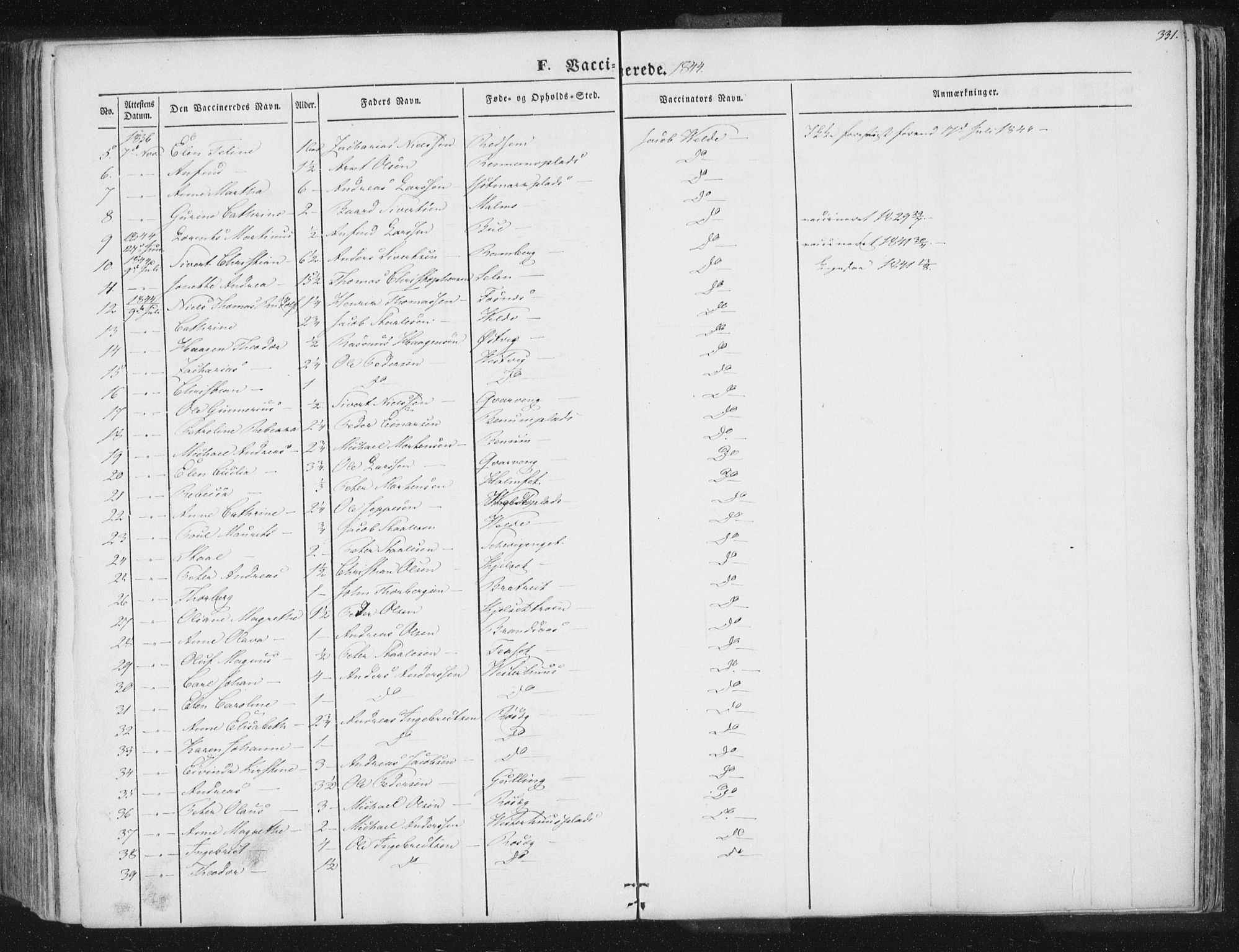 Ministerialprotokoller, klokkerbøker og fødselsregistre - Nord-Trøndelag, SAT/A-1458/741/L0392: Parish register (official) no. 741A06, 1836-1848, p. 331