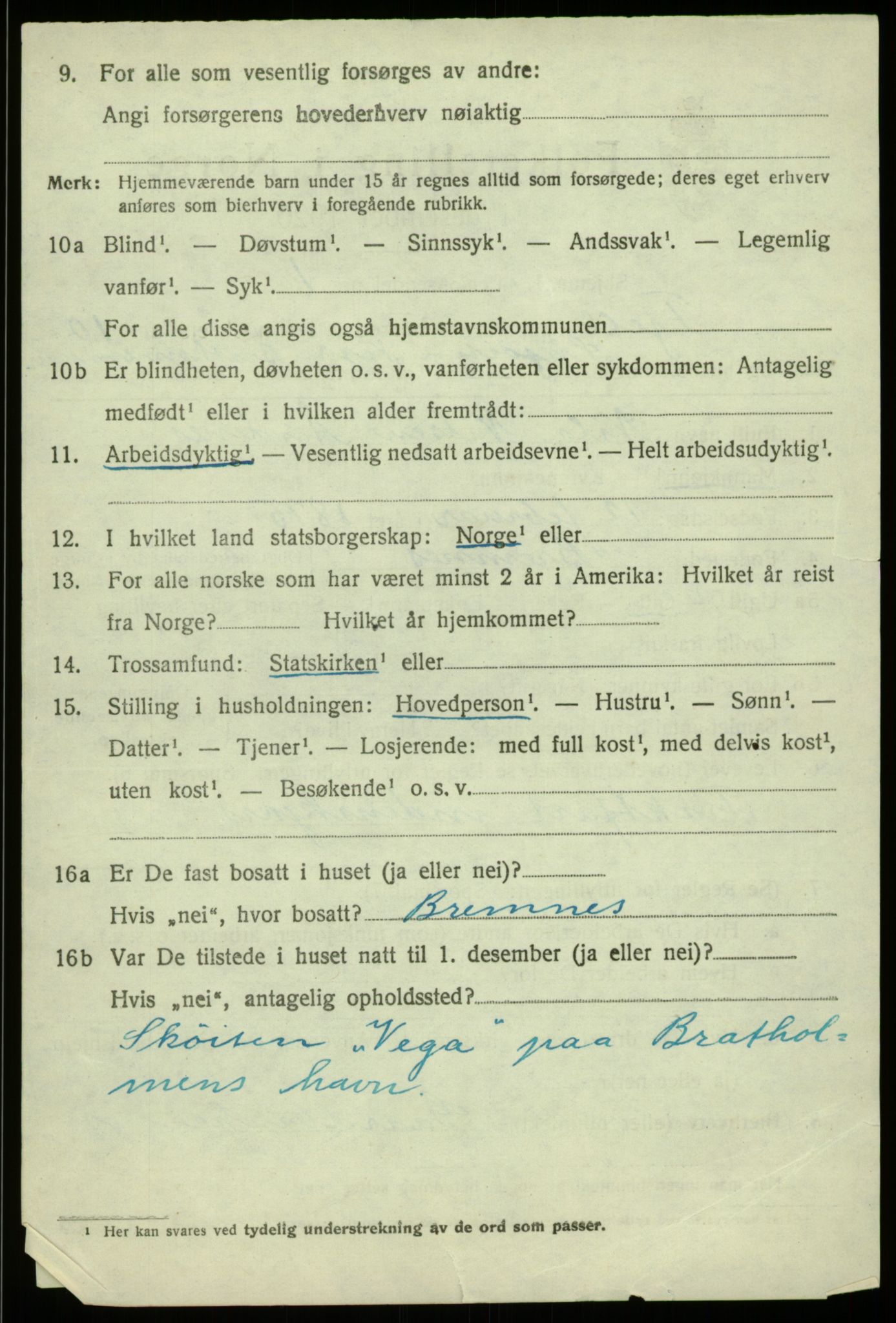 SAB, 1920 census for Fjell, 1920, p. 9833