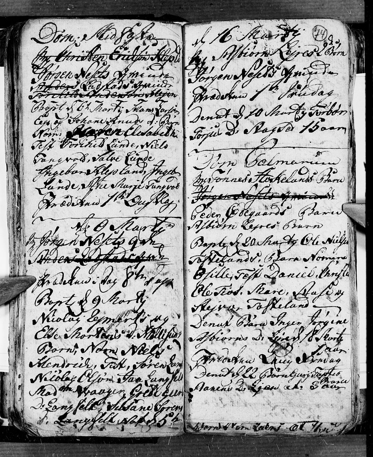 Søgne sokneprestkontor, AV/SAK-1111-0037/F/Fb/Fbb/L0001: Parish register (copy) no. B 1, 1779-1802, p. 74