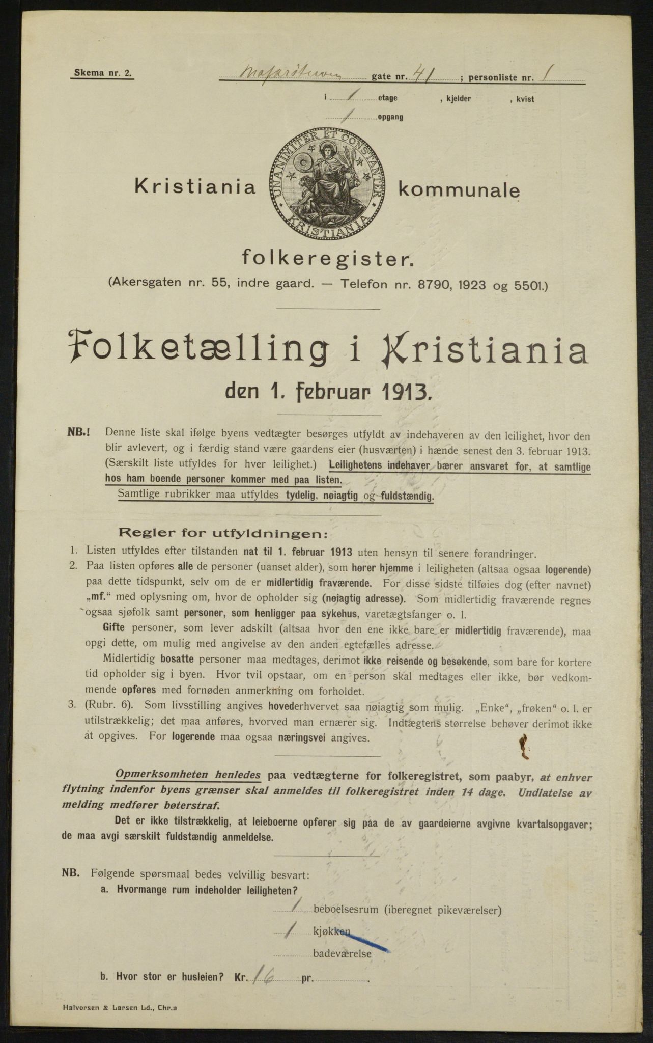 OBA, Municipal Census 1913 for Kristiania, 1913, p. 59831