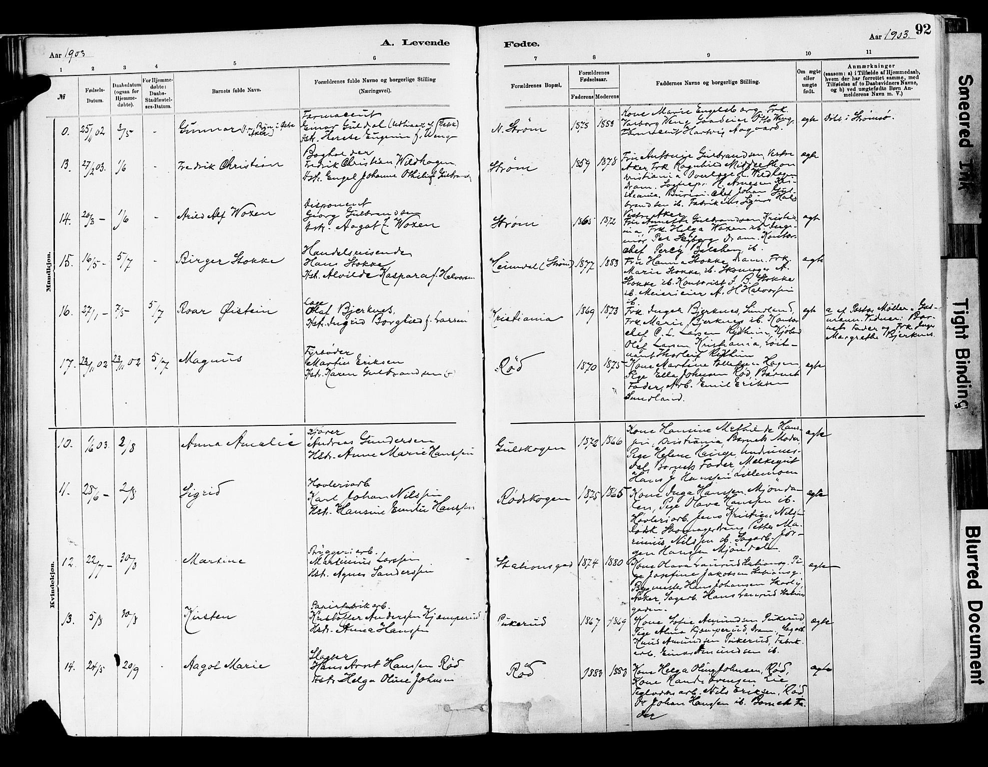 Strømsgodset kirkebøker, AV/SAKO-A-324/F/Fa/L0001: Parish register (official) no. 1, 1885-1909, p. 92