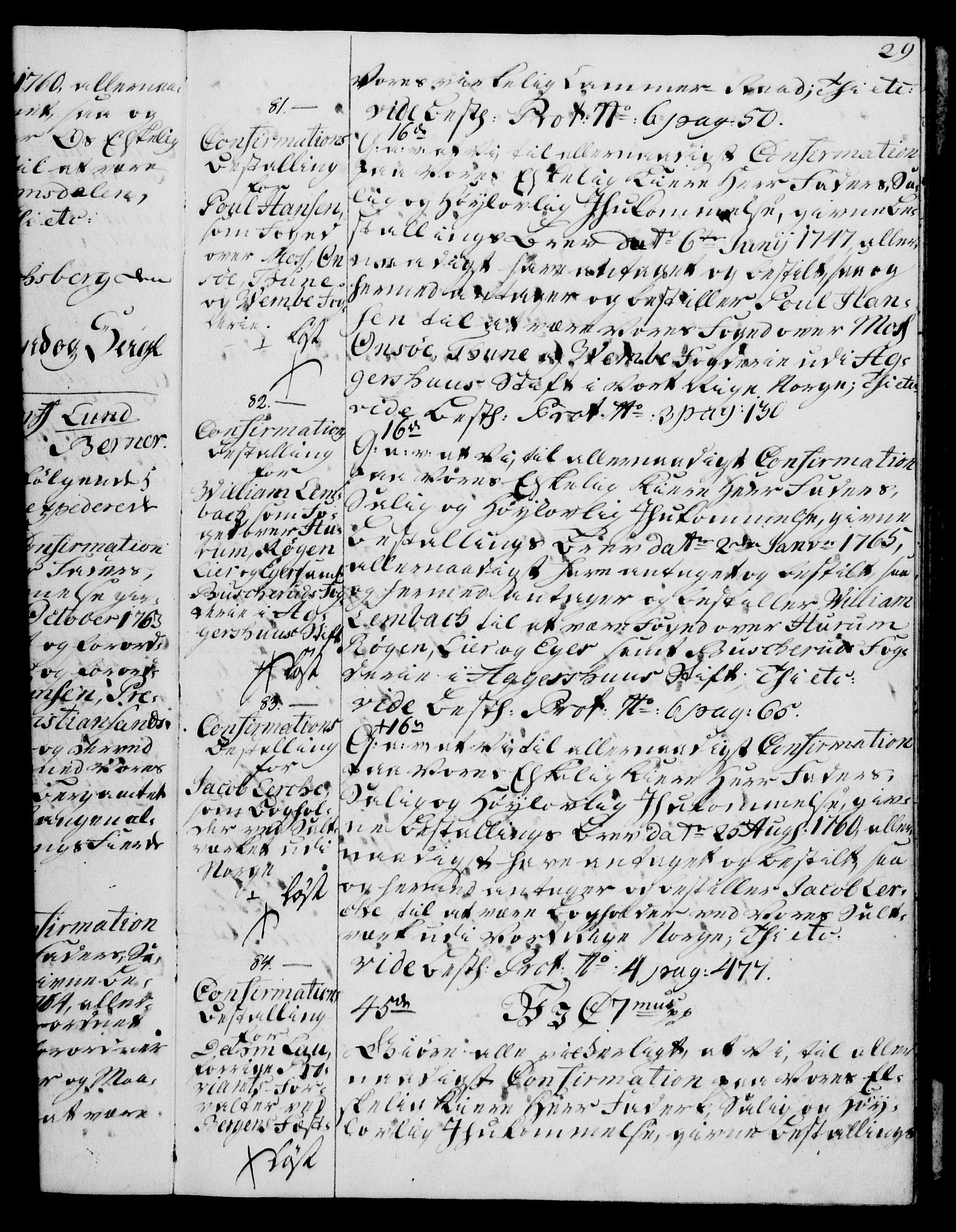 Rentekammeret, Kammerkanselliet, RA/EA-3111/G/Gg/Ggg/L0003: Norsk konfirmasjonsbestallingsprotokoll med register (merket RK 53.33), 1766-1772, p. 29