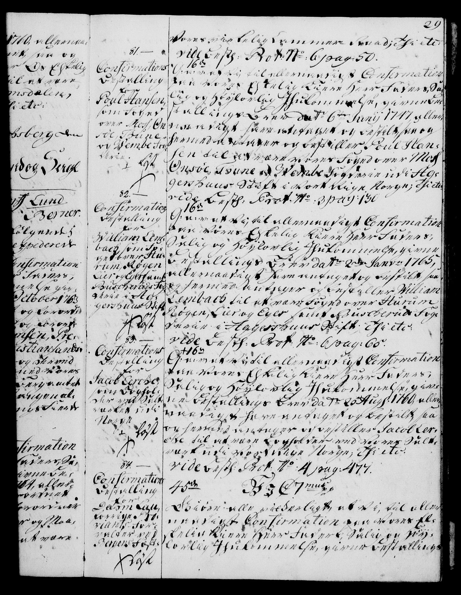 Rentekammeret, Kammerkanselliet, AV/RA-EA-3111/G/Gg/Ggg/L0003: Norsk konfirmasjonsbestallingsprotokoll med register (merket RK 53.33), 1766-1772, p. 29