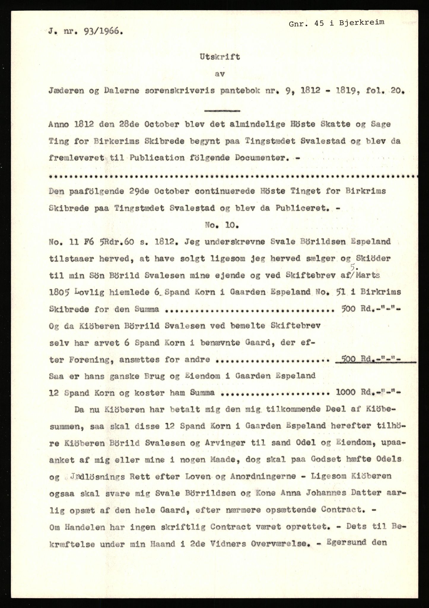 Statsarkivet i Stavanger, SAST/A-101971/03/Y/Yj/L0018: Avskrifter sortert etter gårdsnavn: Engelsvold - Espevold nedre, 1750-1930, p. 454