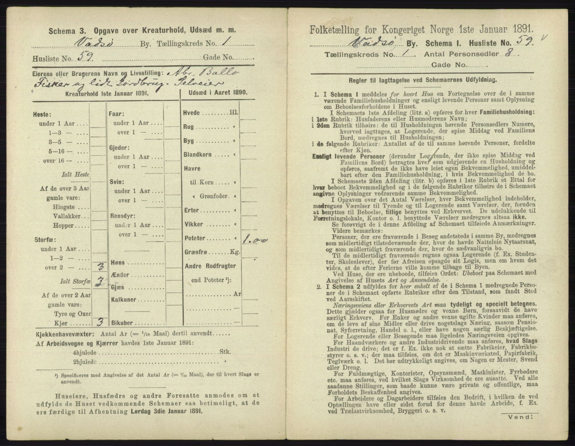 RA, 1891 census for 2003 Vadsø, 1891, p. 150