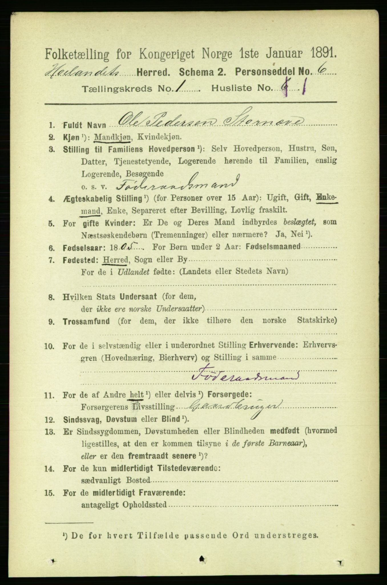 RA, 1891 census for 1651 Hølonda, 1891, p. 130