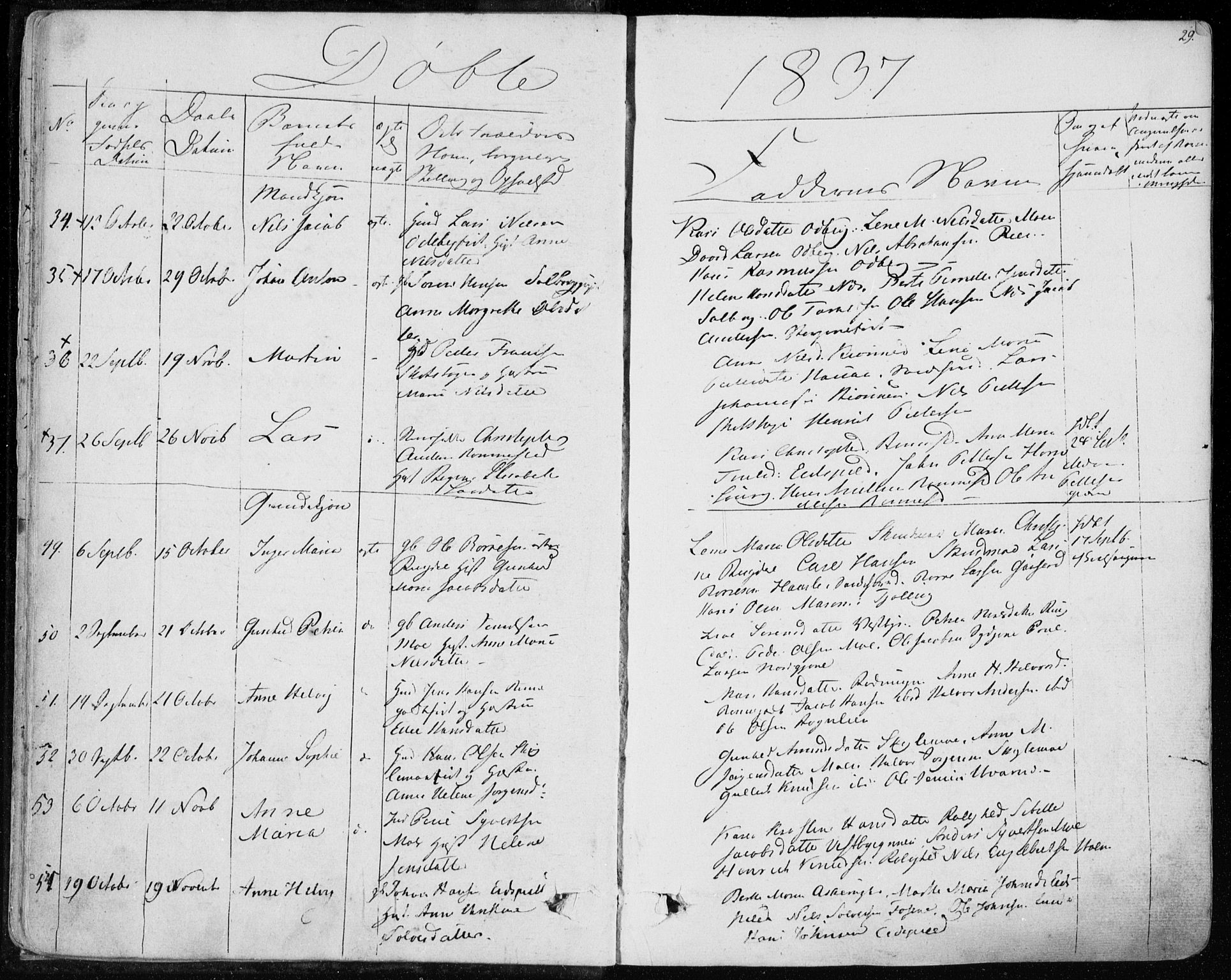 Hedrum kirkebøker, AV/SAKO-A-344/F/Fa/L0005: Parish register (official) no. I 5, 1835-1848, p. 29