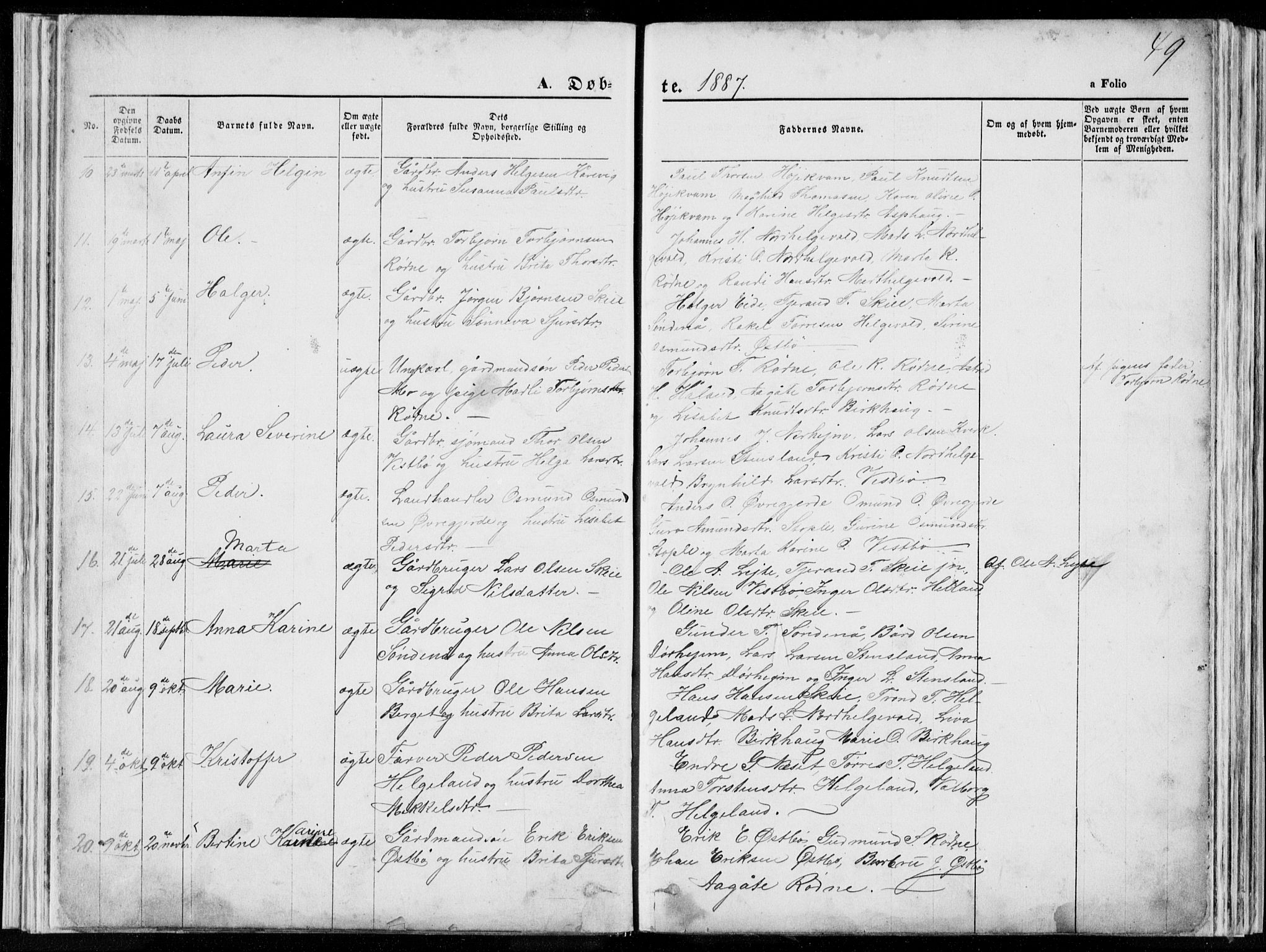 Vikedal sokneprestkontor, SAST/A-101840/01/V: Parish register (copy) no. B 10, 1864-1926, p. 49