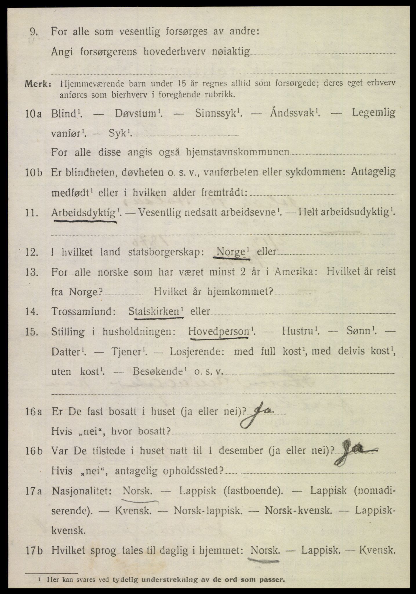 SAT, 1920 census for Nordli, 1920, p. 1810