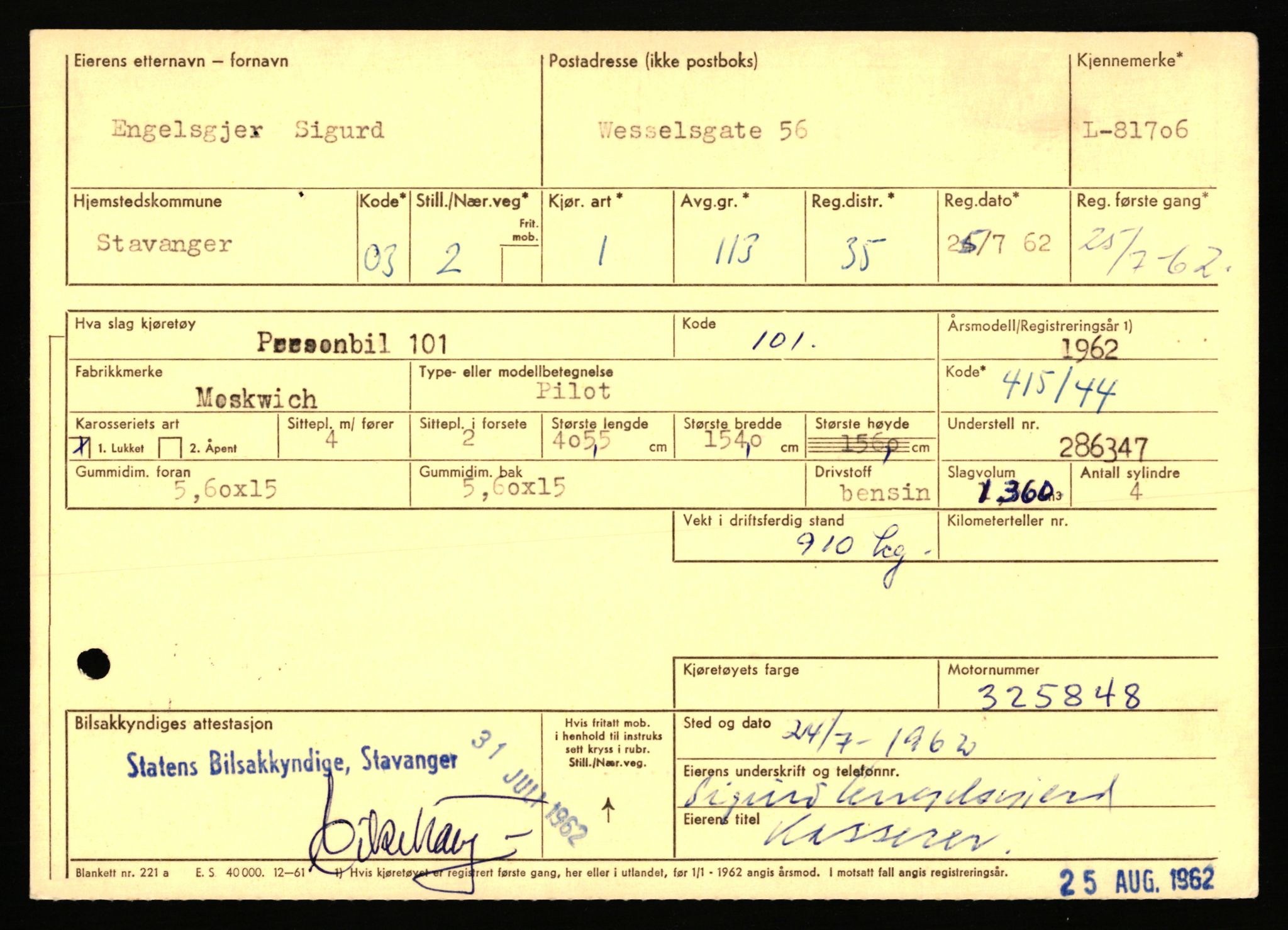 Stavanger trafikkstasjon, AV/SAST-A-101942/0/F/L0071: L-80500 - L-82199, 1930-1971, p. 2041