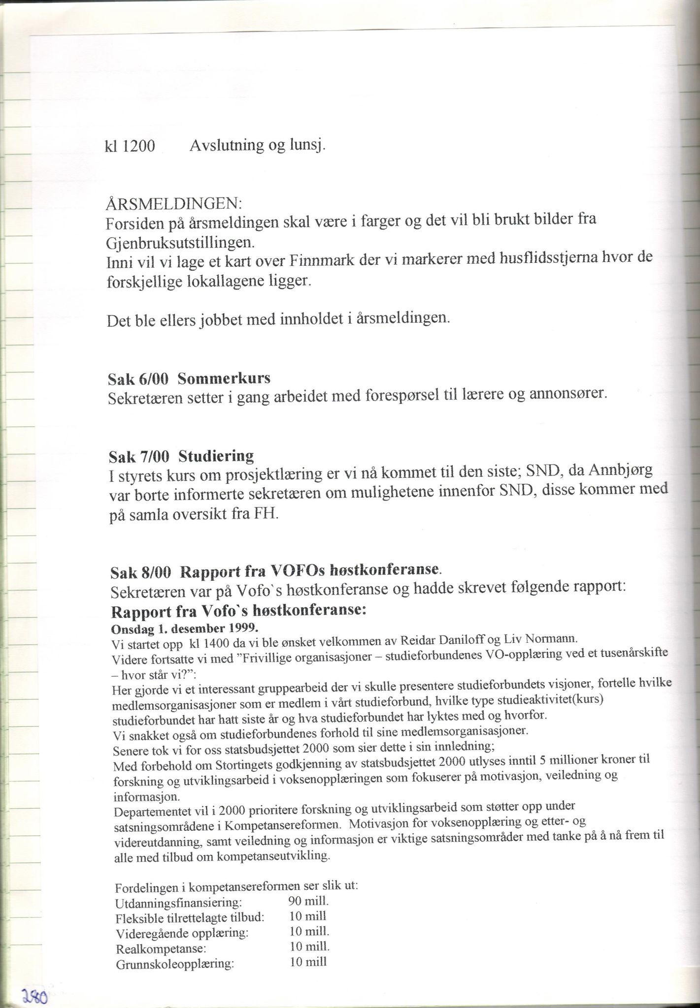 Finnmark Husflidslag, FMFB/A-1134/A/L0004: Møtebok, 1995-2000, p. 286