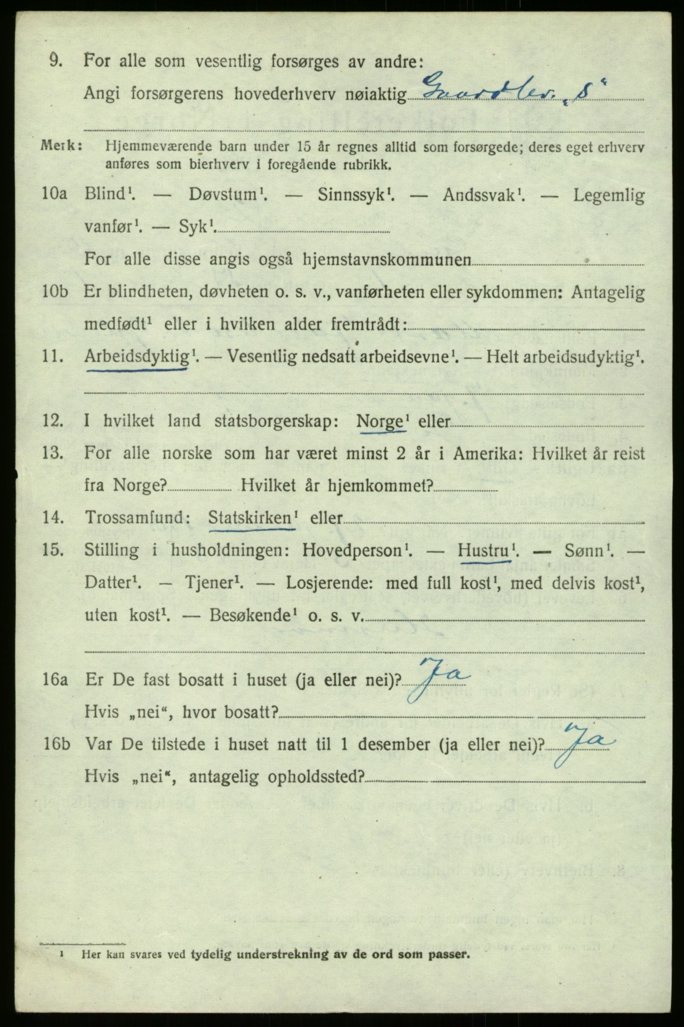 SAB, 1920 census for Gulen, 1920, p. 4554