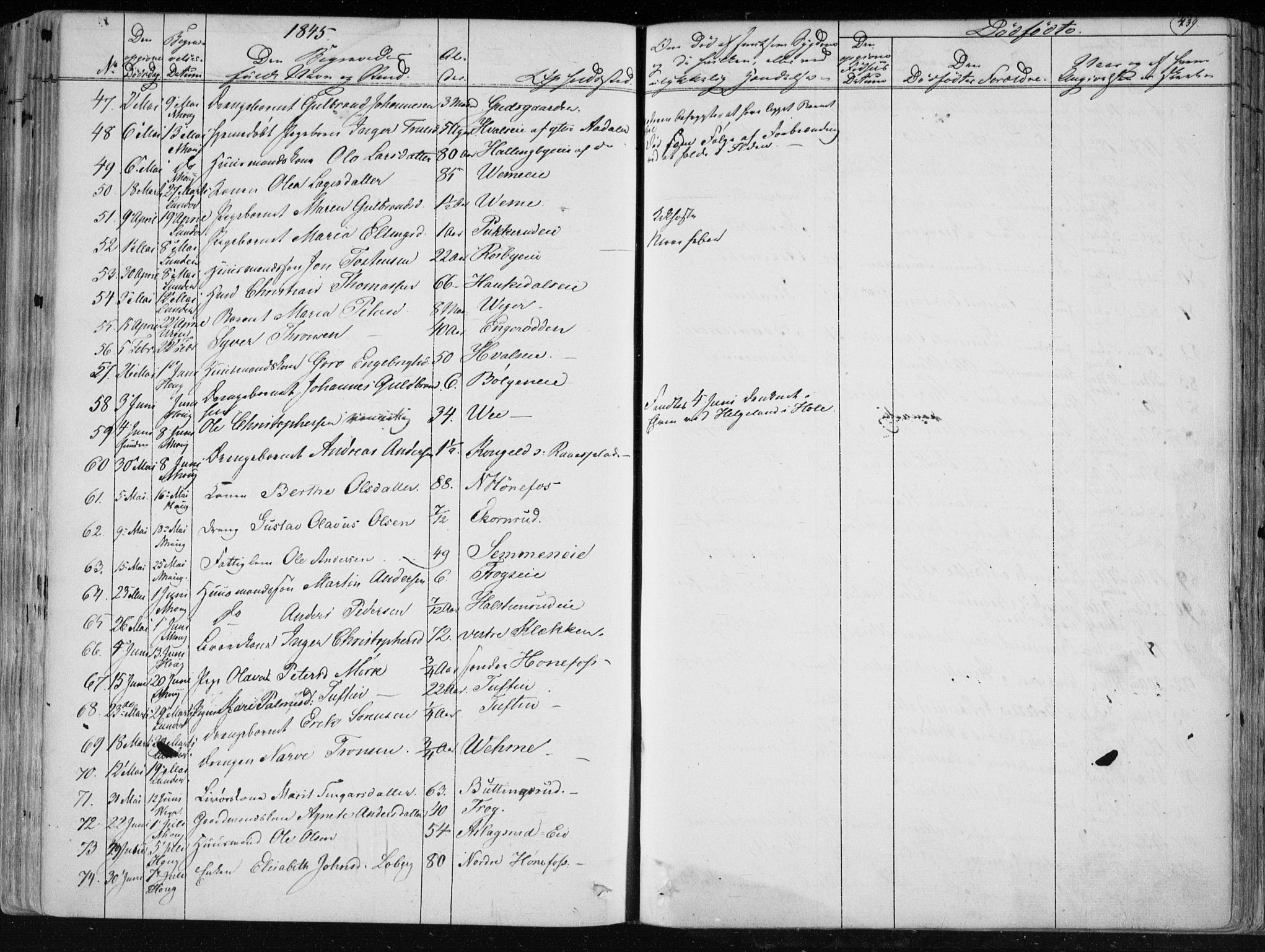 Norderhov kirkebøker, AV/SAKO-A-237/F/Fa/L0010: Parish register (official) no. 10, 1837-1847, p. 439