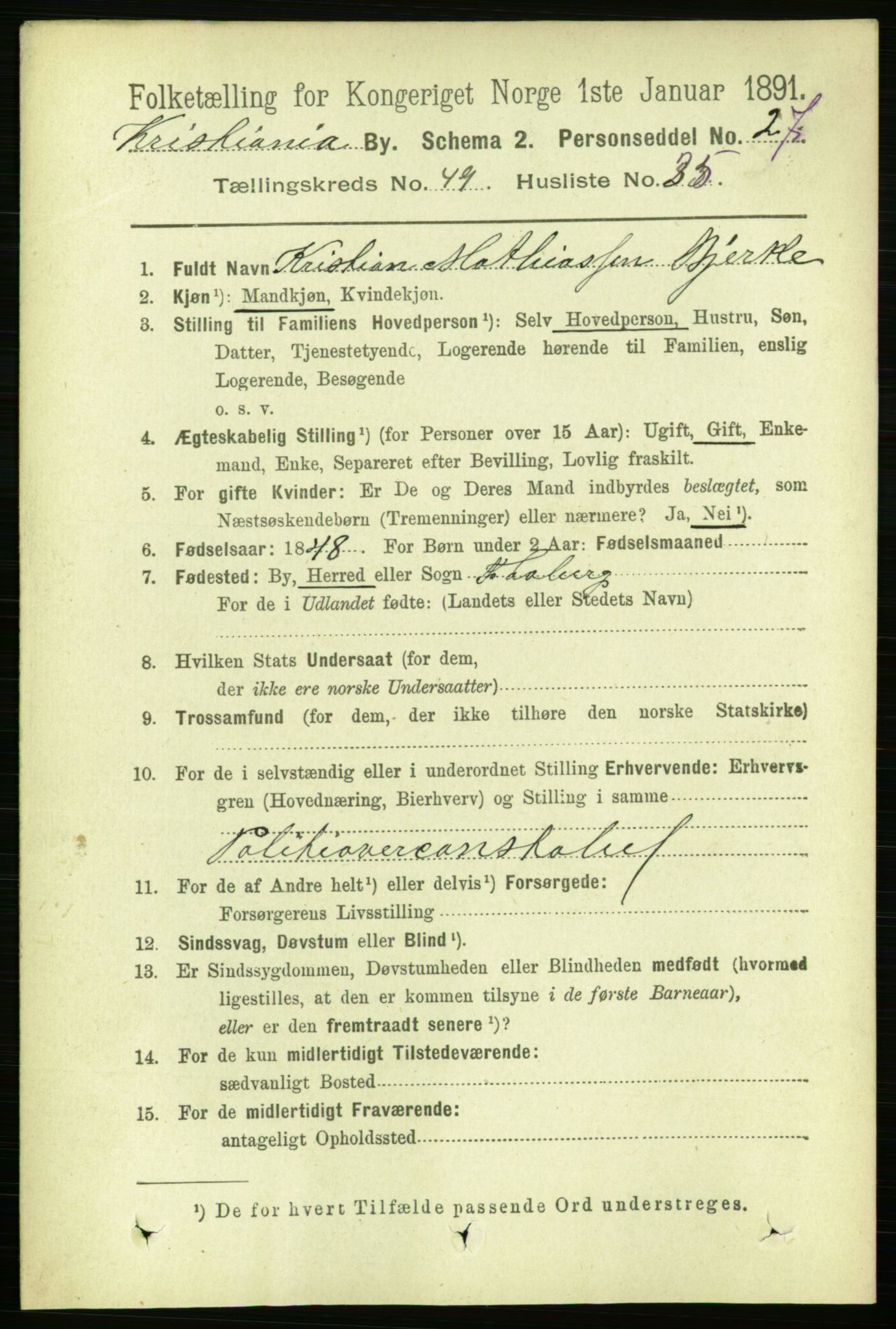 RA, 1891 census for 0301 Kristiania, 1891, p. 28857