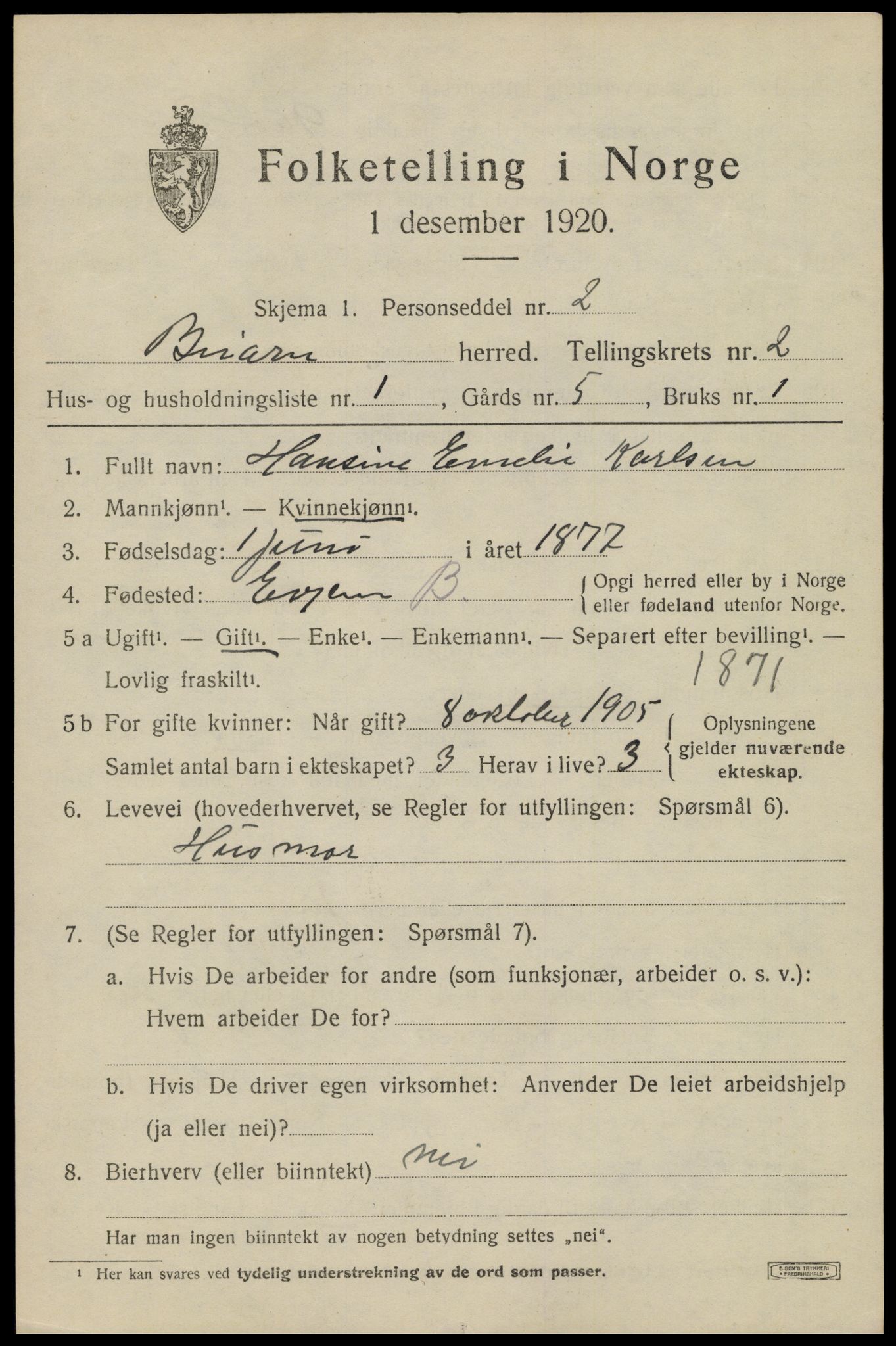 SAT, 1920 census for Beiarn, 1920, p. 948