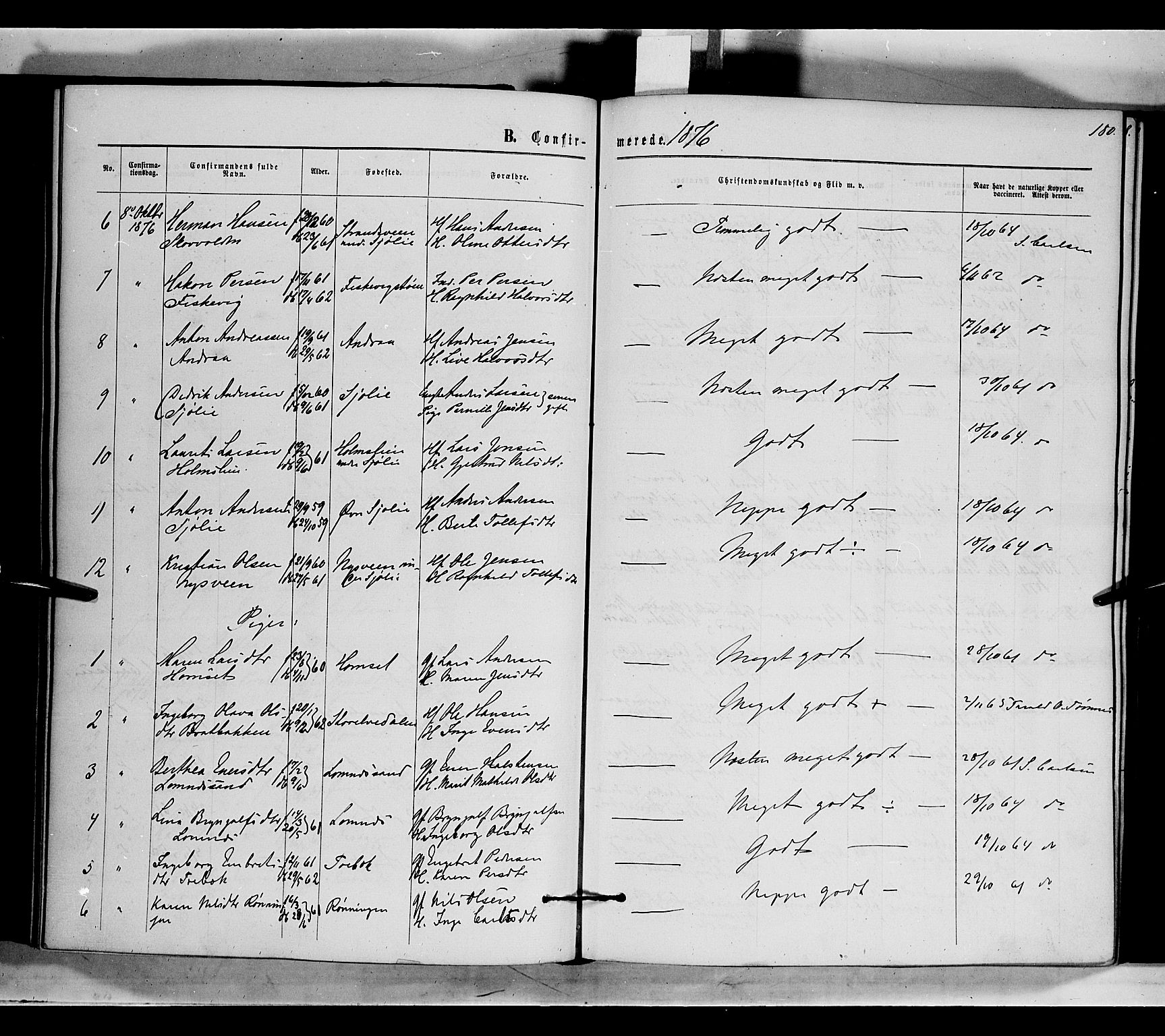 Rendalen prestekontor, AV/SAH-PREST-054/H/Ha/Haa/L0006: Parish register (official) no. 6, 1867-1877, p. 180