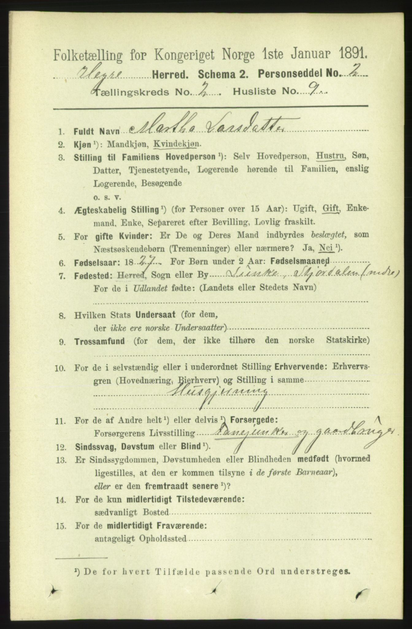 RA, 1891 census for 1712 Hegra, 1891, p. 561