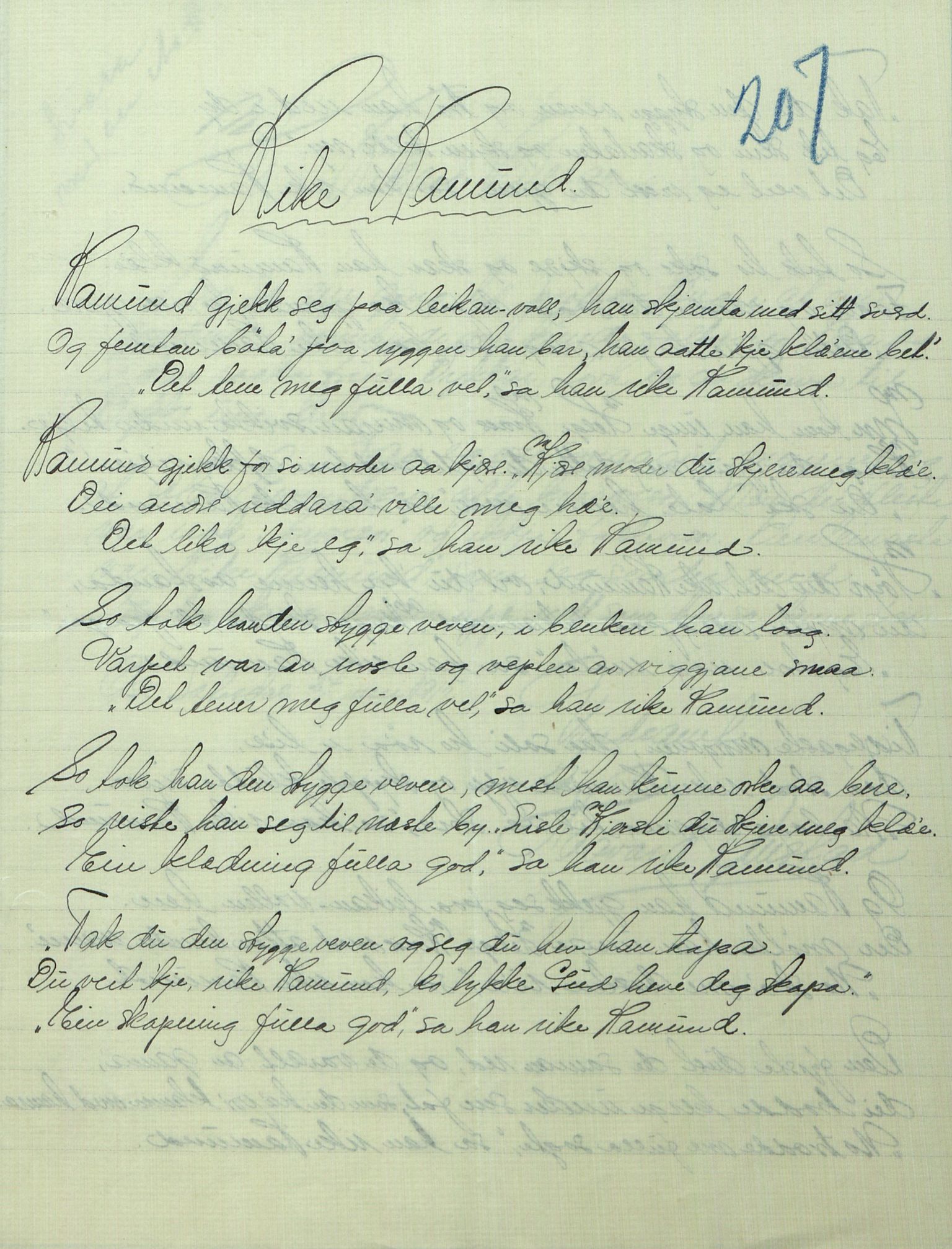 Rikard Berge, TEMU/TGM-A-1003/F/L0008/0012: 300-340 / 311 Brev, også viser og noen regler og rim. Skikker fra Valdres, 1913, p. 207