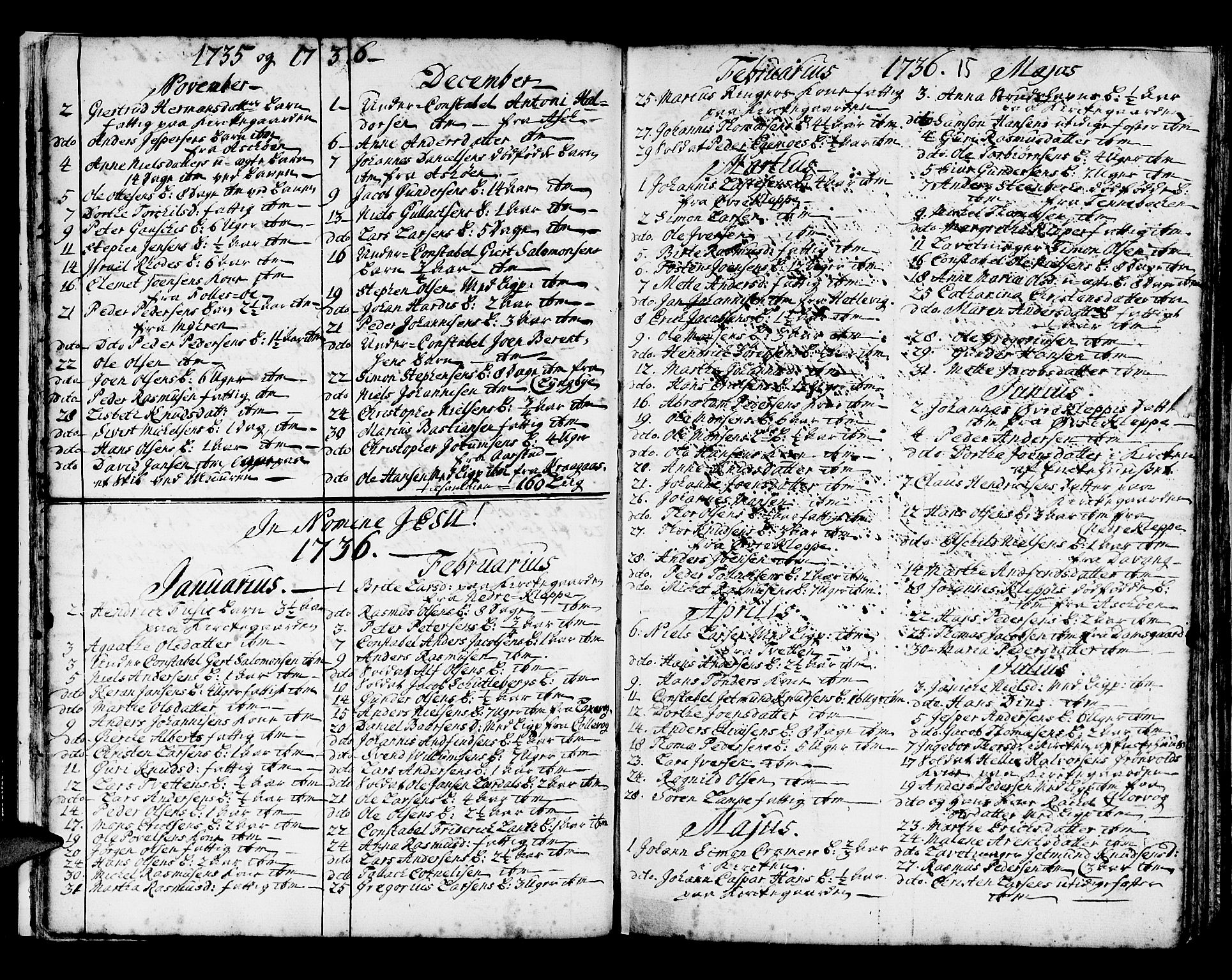 Domkirken sokneprestembete, SAB/A-74801/H/Haa/L0008: Parish register (official) no. A 8, 1725-1775, p. 15