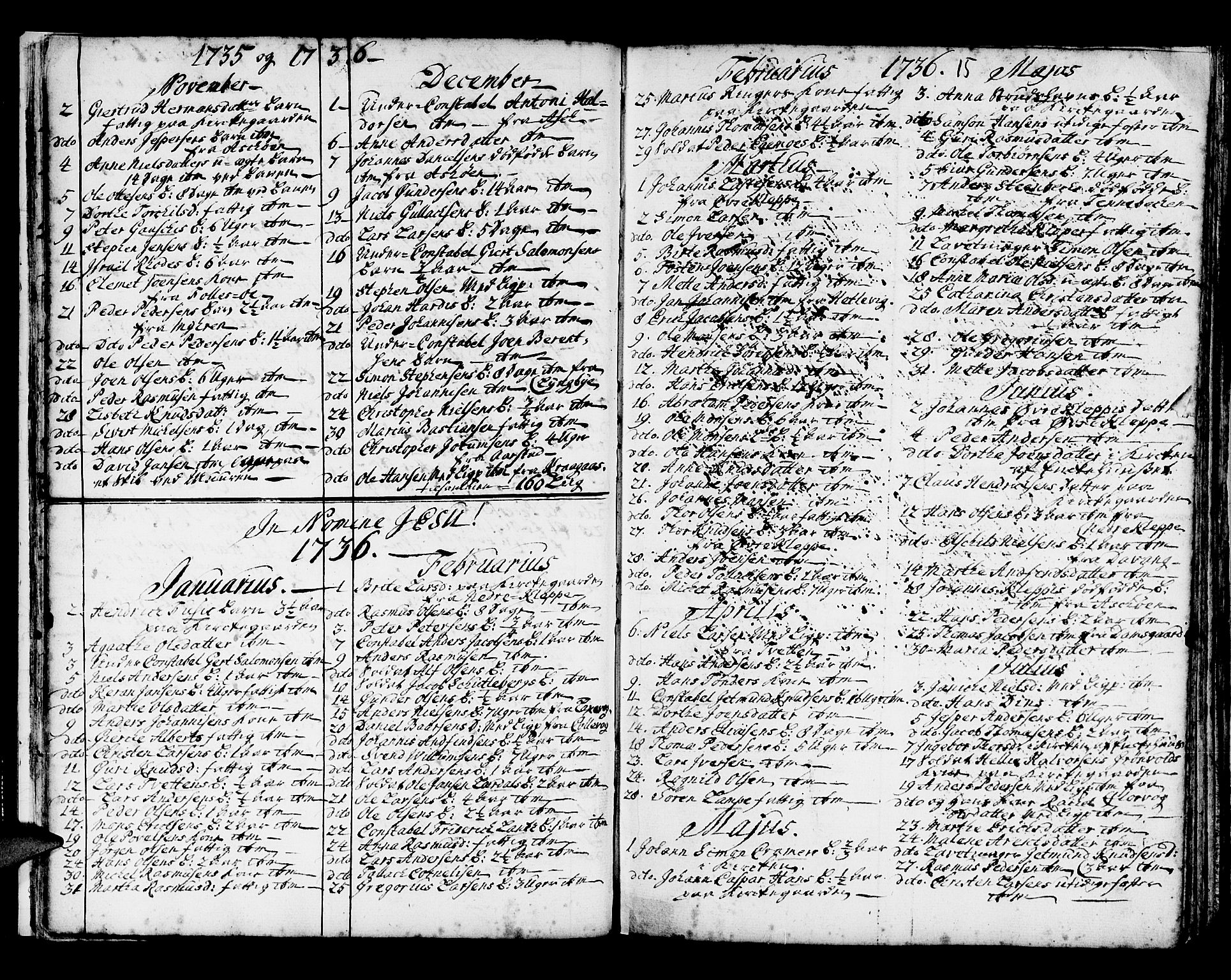 Domkirken sokneprestembete, AV/SAB-A-74801/H/Haa/L0008: Parish register (official) no. A 8, 1725-1775, p. 15