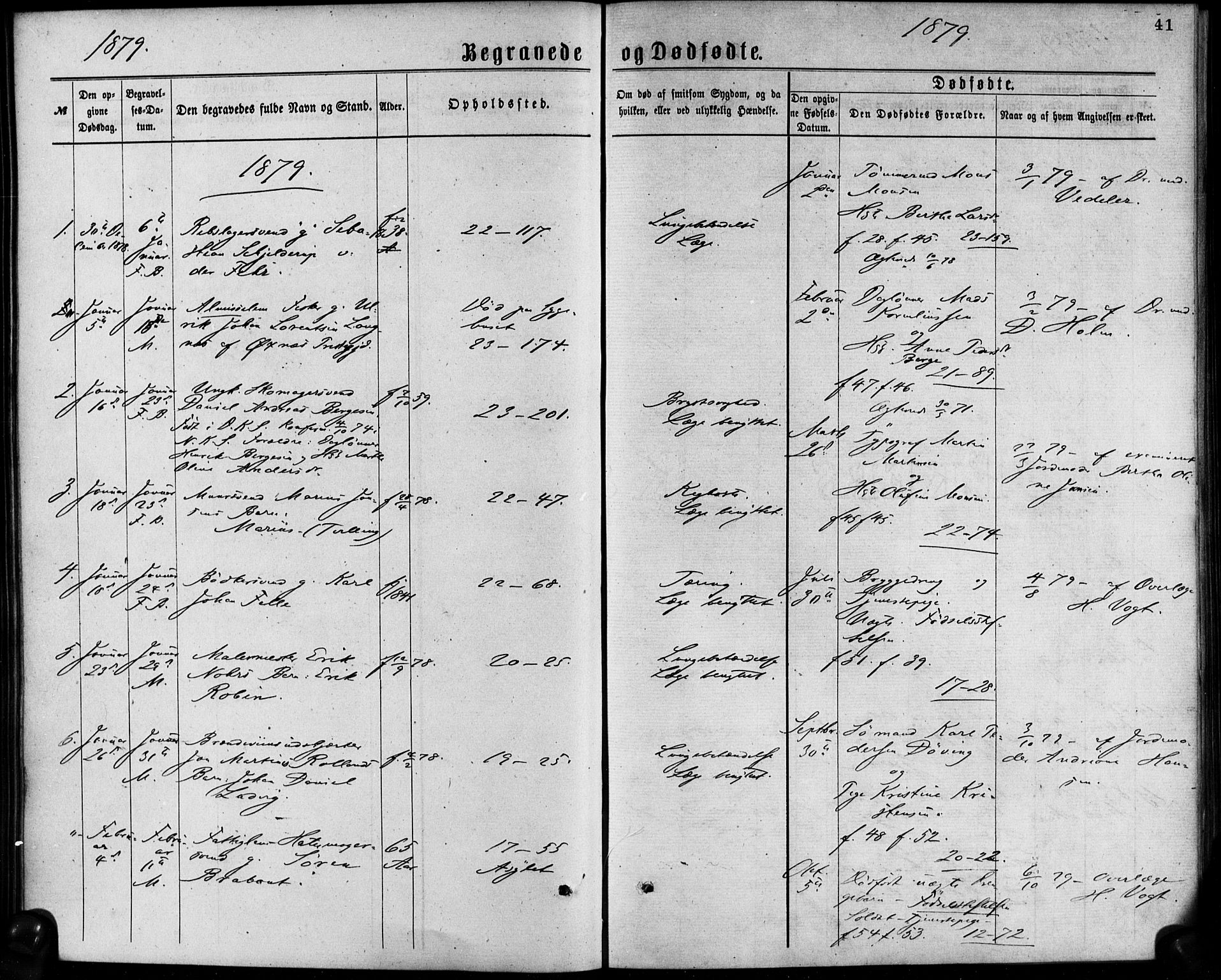 Korskirken sokneprestembete, SAB/A-76101/H/Haa/L0046: Parish register (official) no. E 4, 1875-1883, p. 41