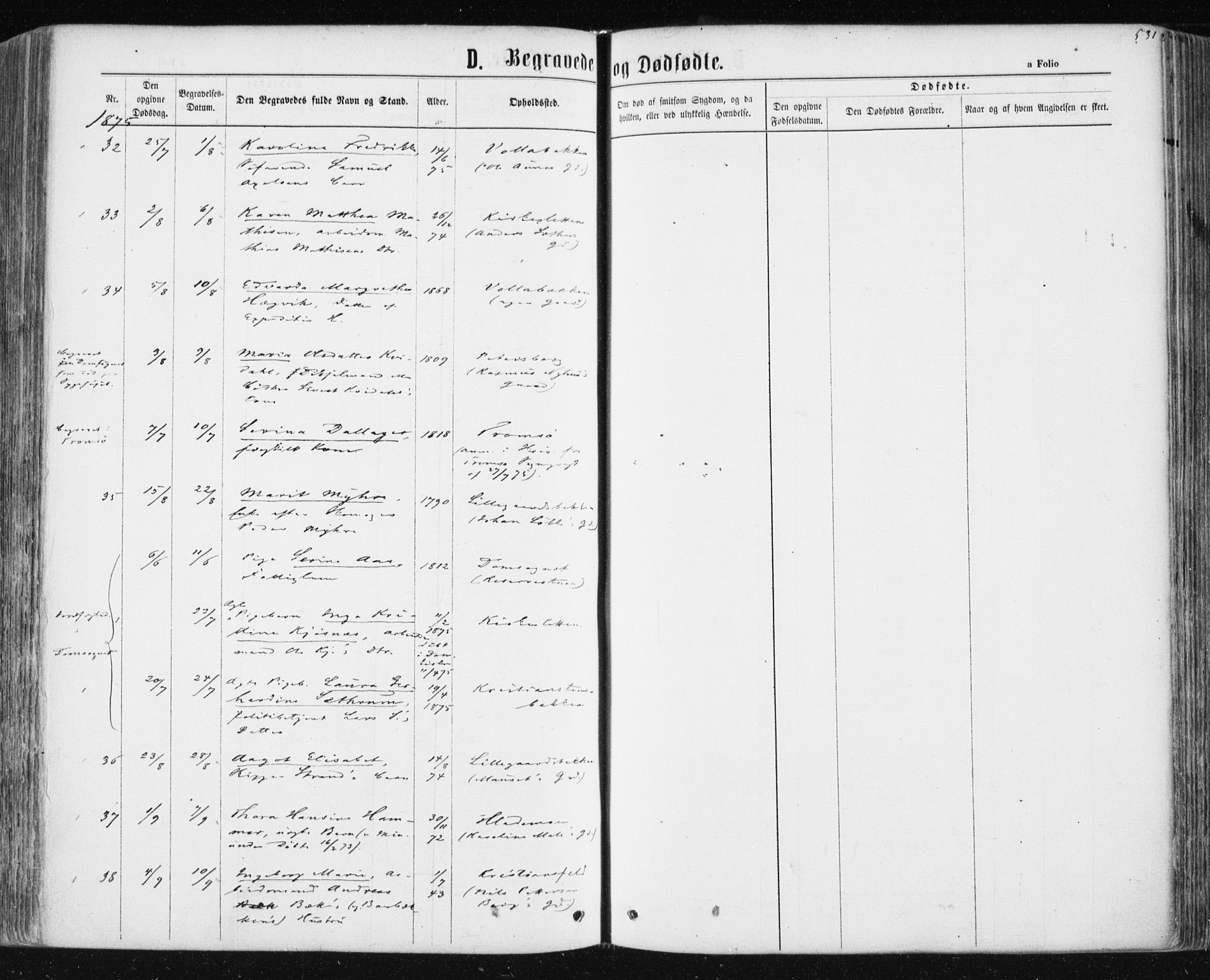 Ministerialprotokoller, klokkerbøker og fødselsregistre - Sør-Trøndelag, AV/SAT-A-1456/604/L0186: Parish register (official) no. 604A07, 1866-1877, p. 531