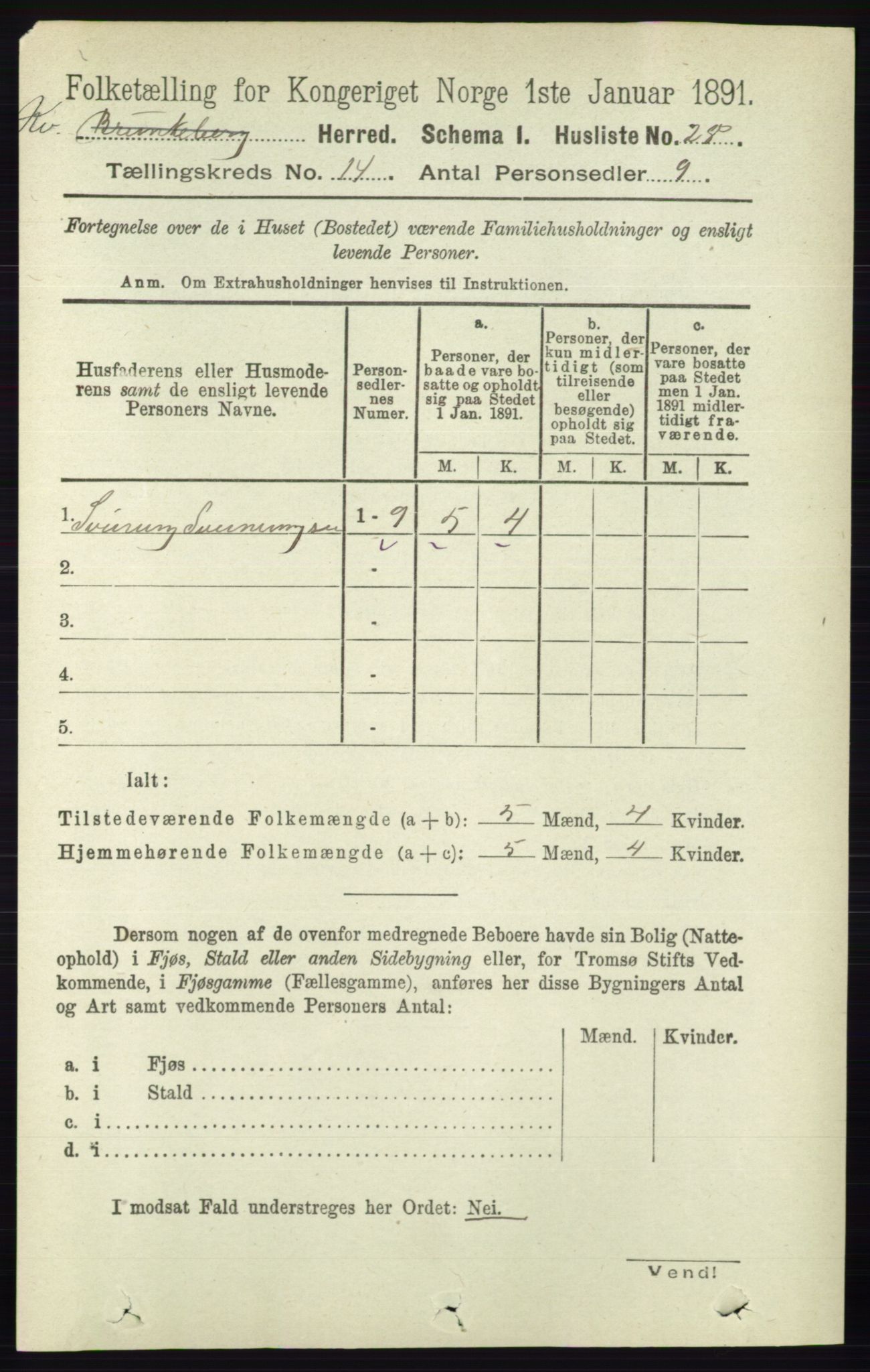 RA, 1891 census for 0829 Kviteseid, 1891, p. 3343