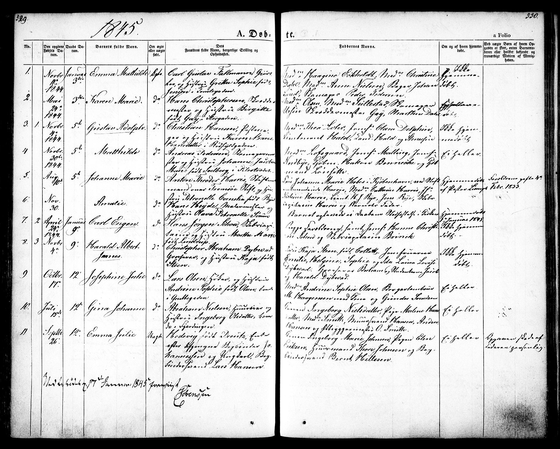 Oslo domkirke Kirkebøker, SAO/A-10752/F/Fa/L0012: Parish register (official) no. 12, 1837-1845, p. 529-530